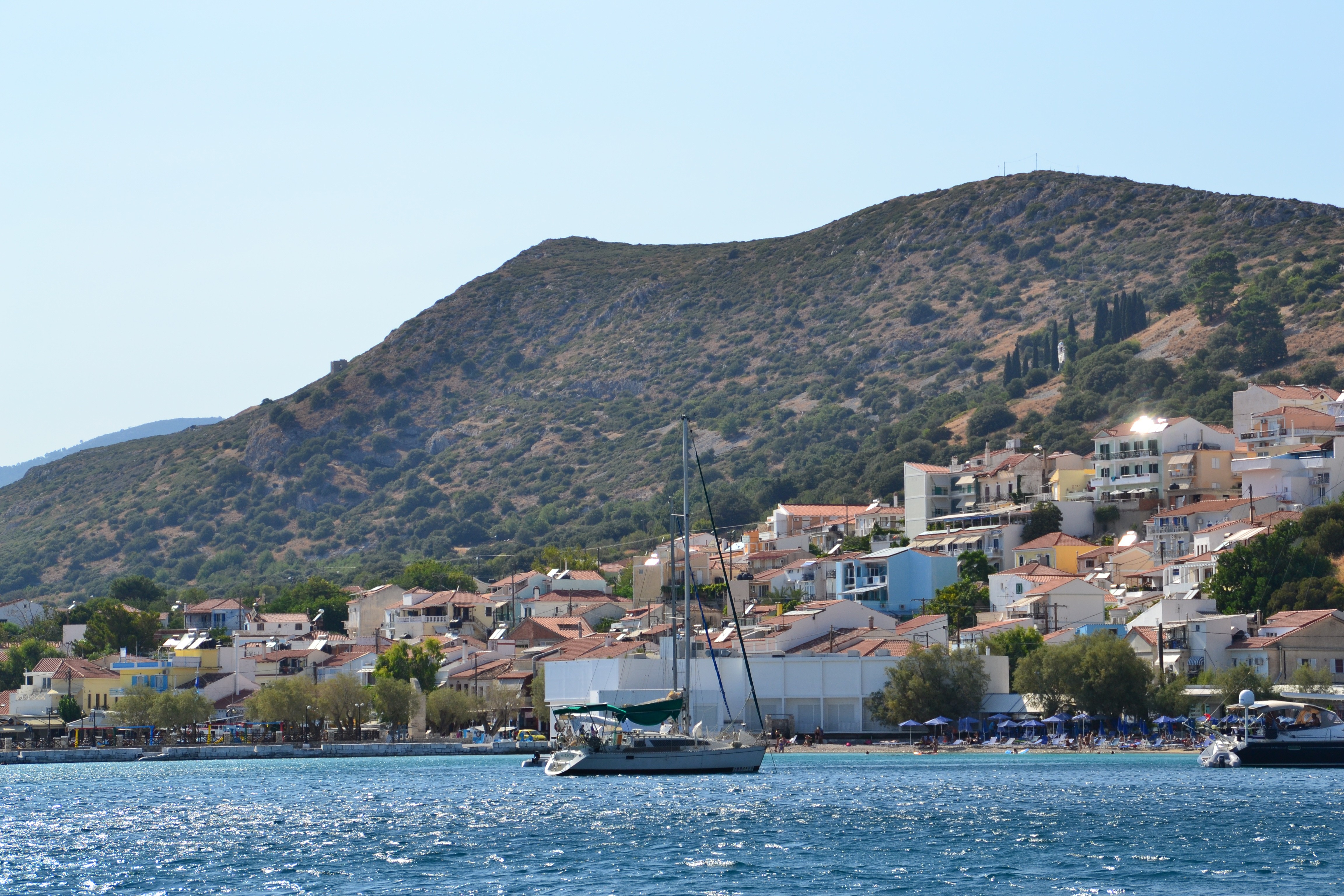 General 4608x3072 landscape Samos goats Mediterranean Sea Greece boat yacht rocks mountains