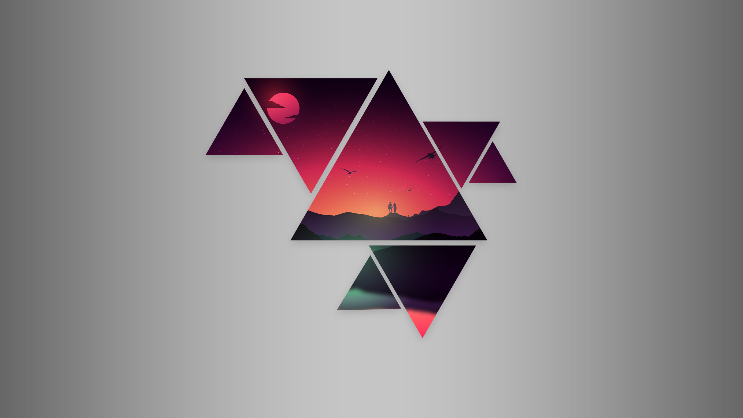 General 2560x1440 abstract sunset triangle