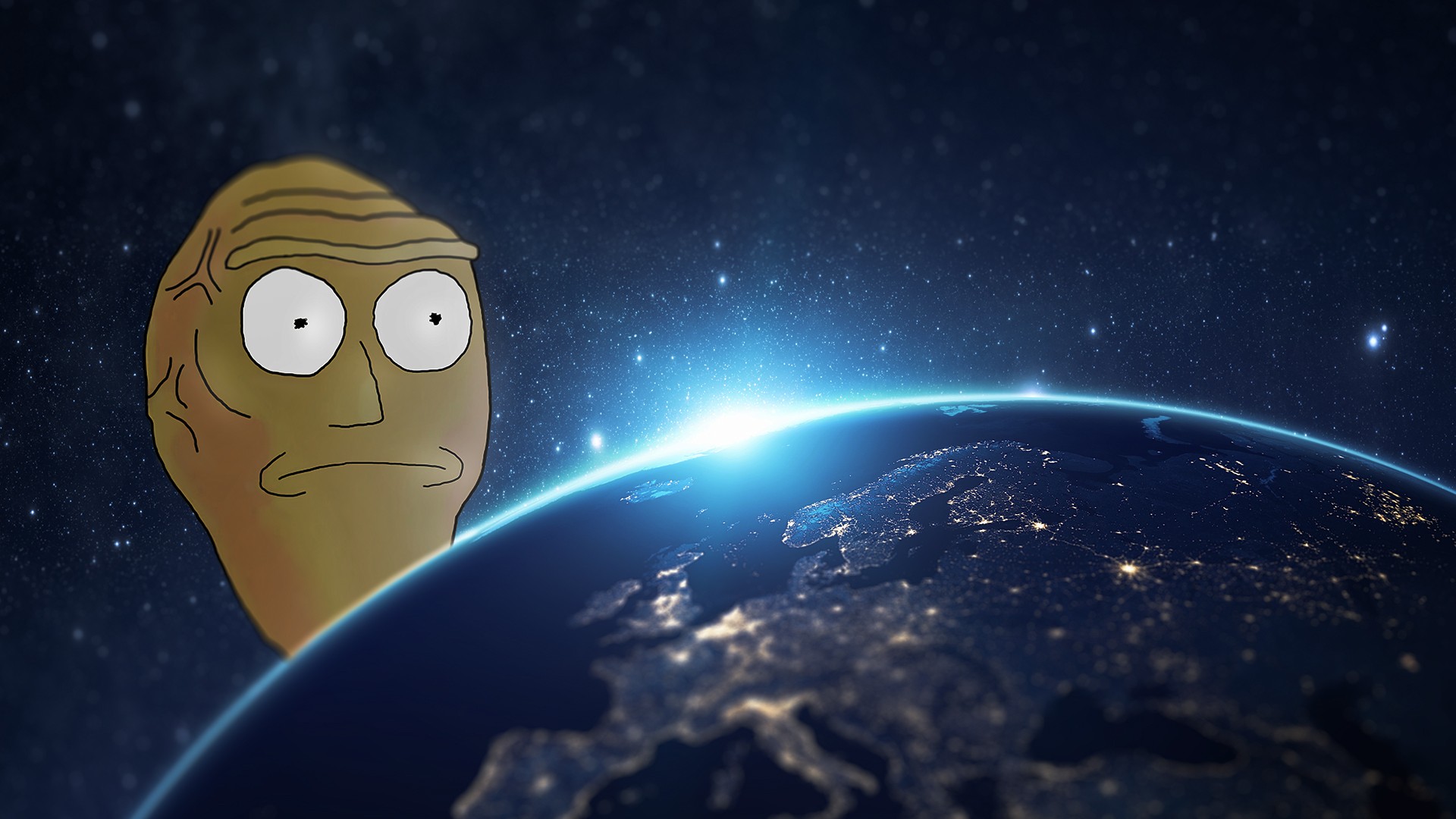 Rick and Morty, cartoon, Earth, floating heads, Show me what you got