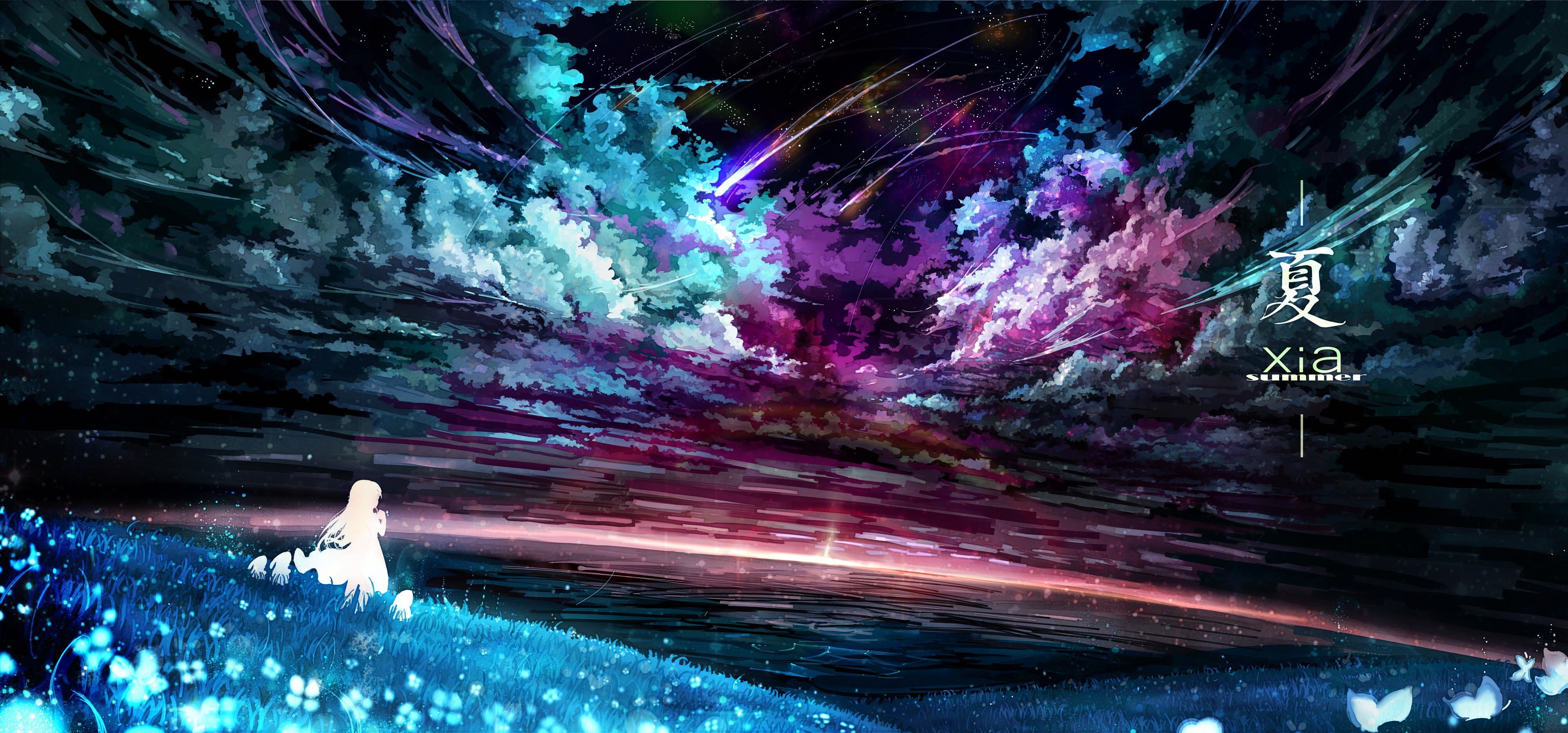 Anime 4000x1872 anime horizon sky artwork