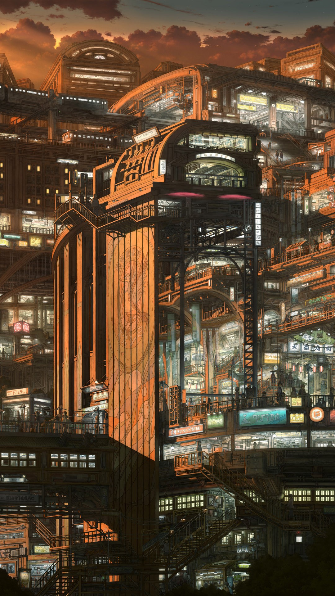 Anime 1080x1920 cityscape artwork city