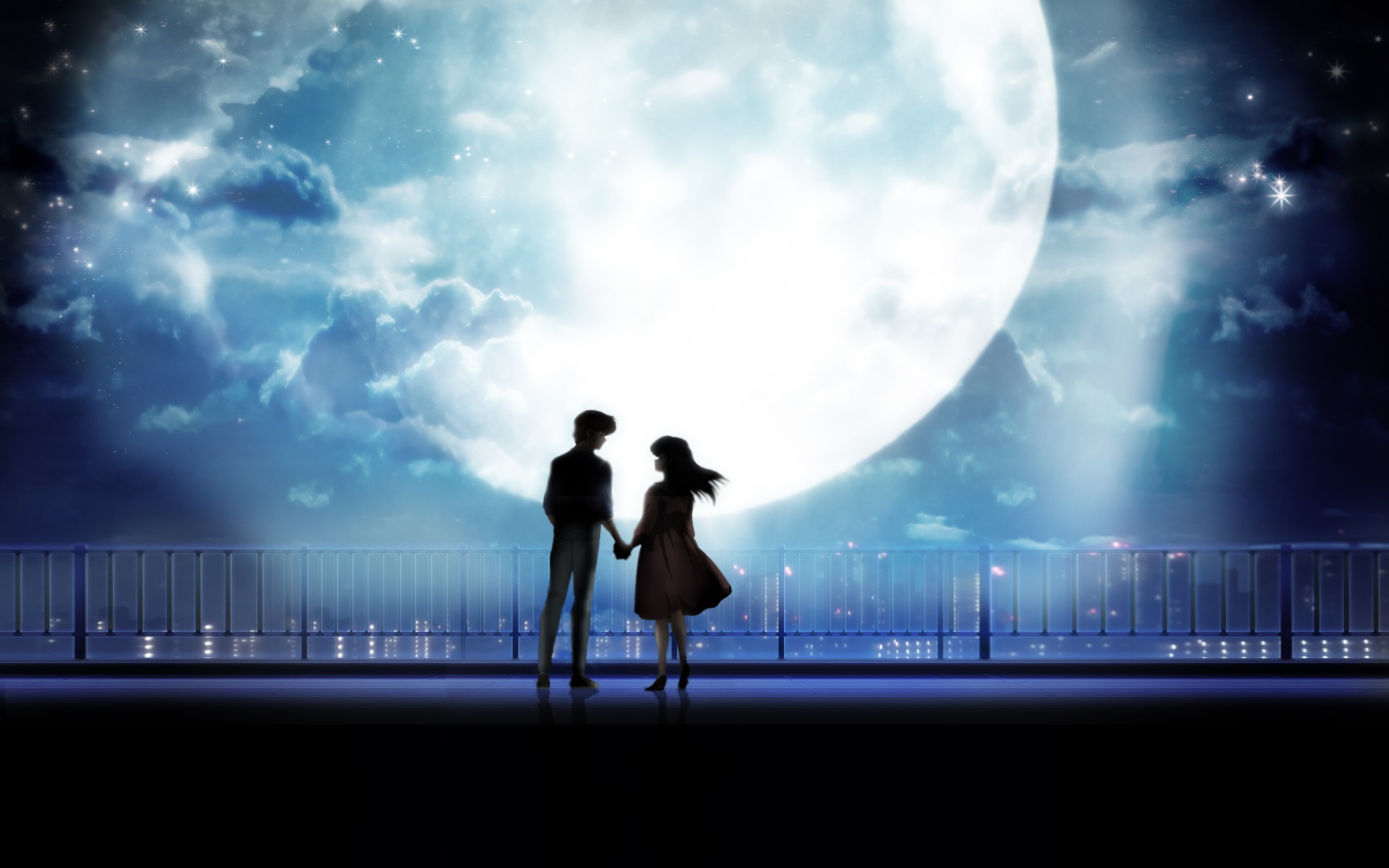 Anime 1920x1200 moonlight anime anime boys anime girls love Moon night