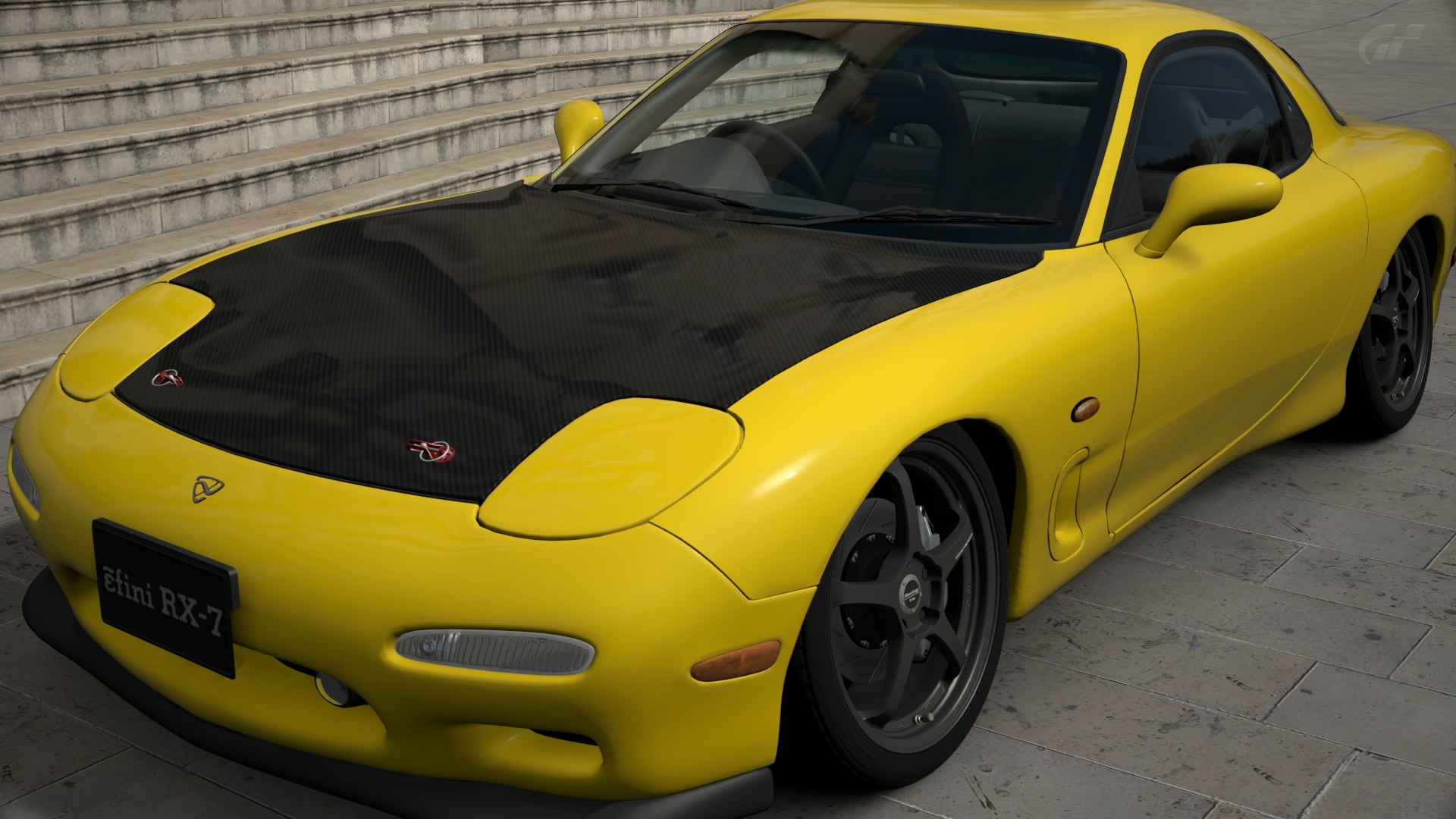 General 1920x1080 Mazda Mazda RX-7 Japanese cars tuning stance (cars) Gran Turismo Gran Turismo 6 pop-up headlights video games car vehicle frontal view