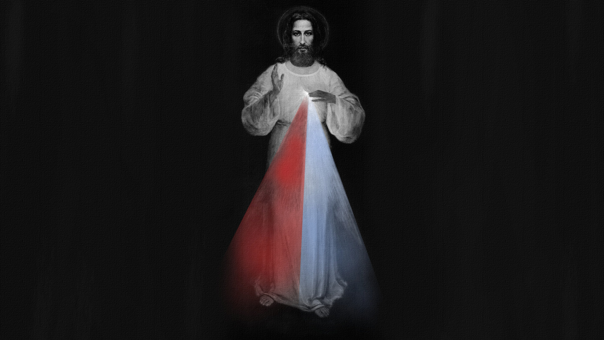 General 1920x1080 Divine Mercy Jesus Christ monochrome painting religious Christianity catholic lights