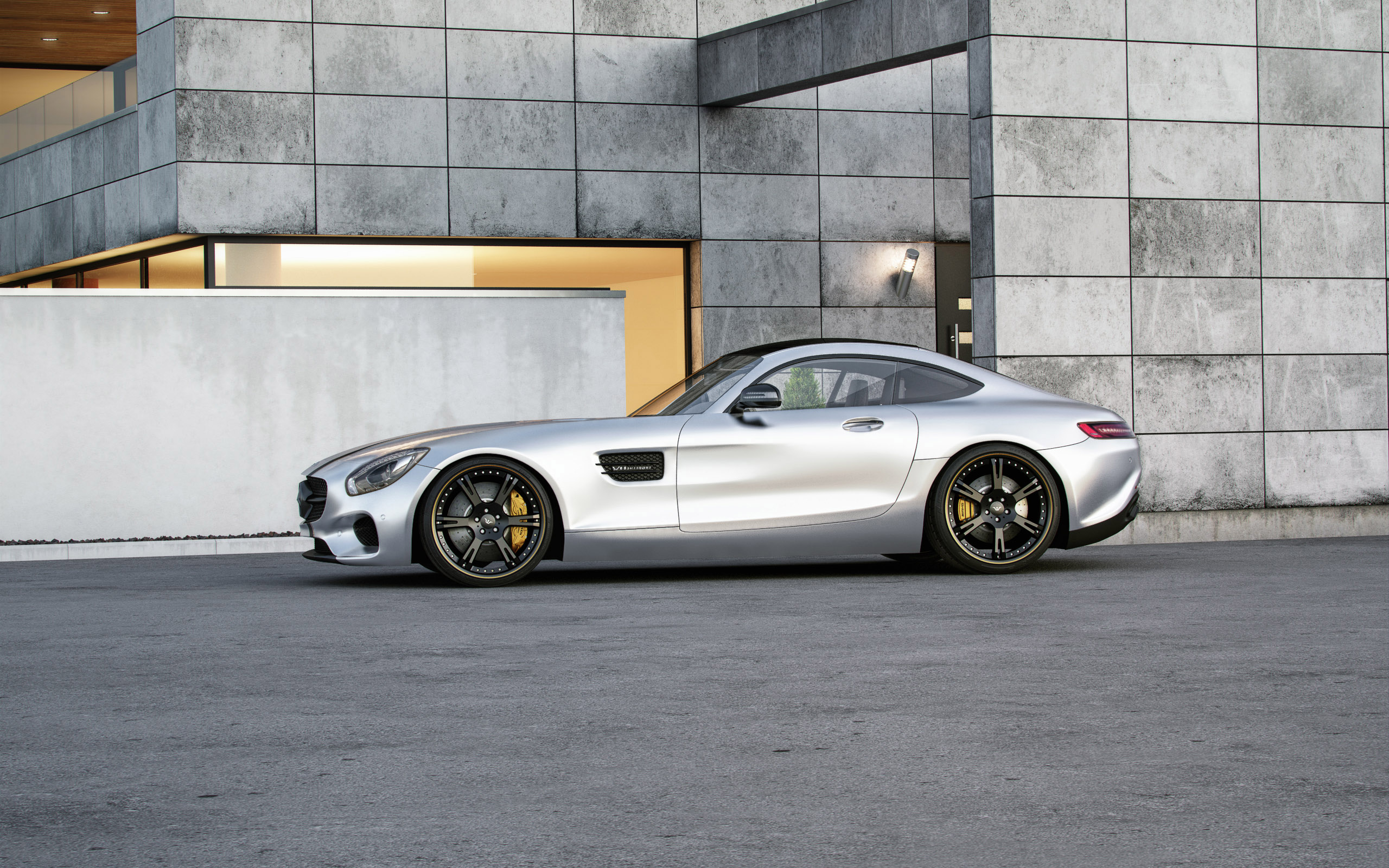 General 2560x1600 car silver cars Mercedes-AMG GT Mercedes-Benz side view vehicle German cars