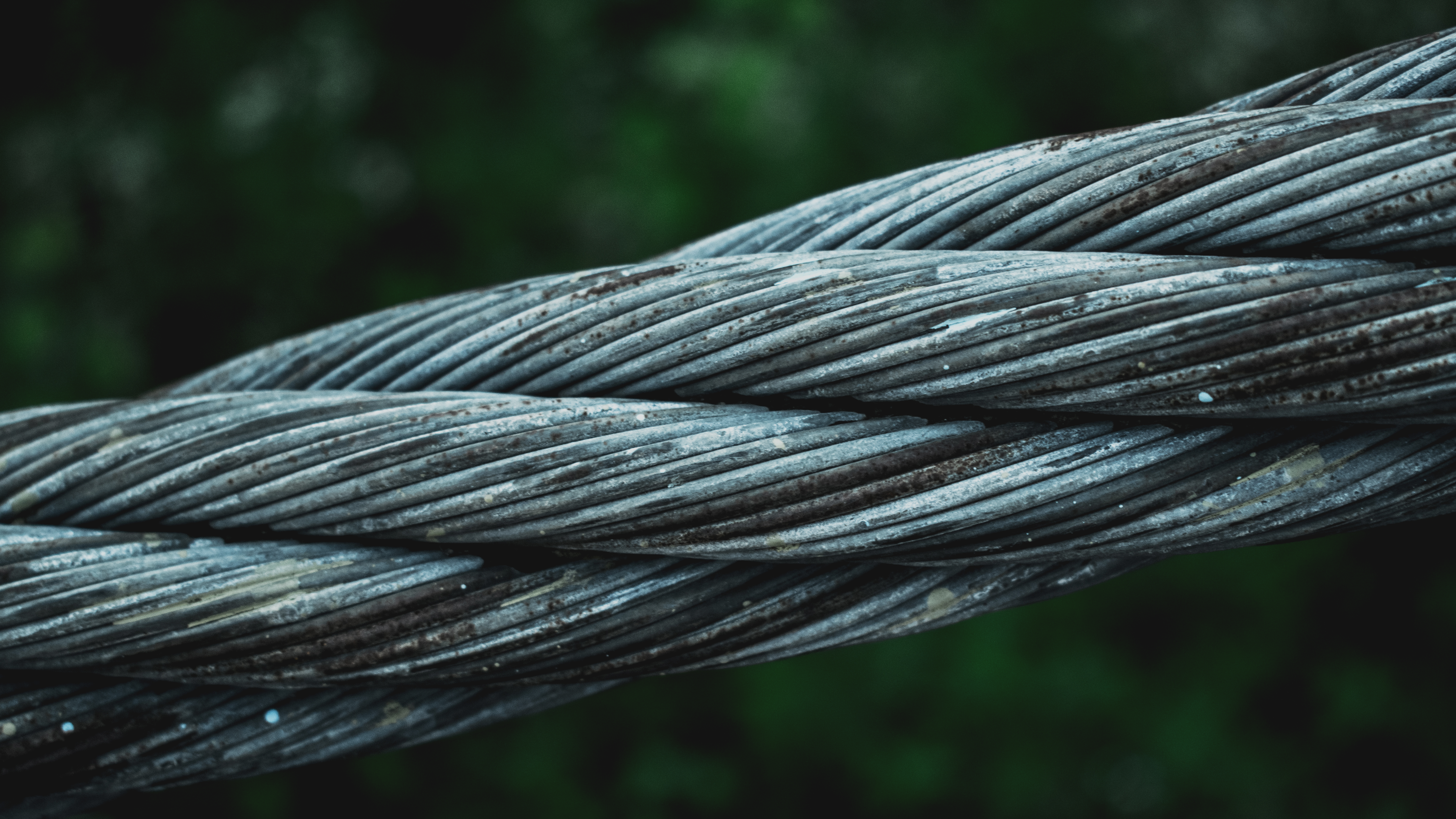 General 6000x3375 steel rope steel wires Cable ropes bokeh closeup