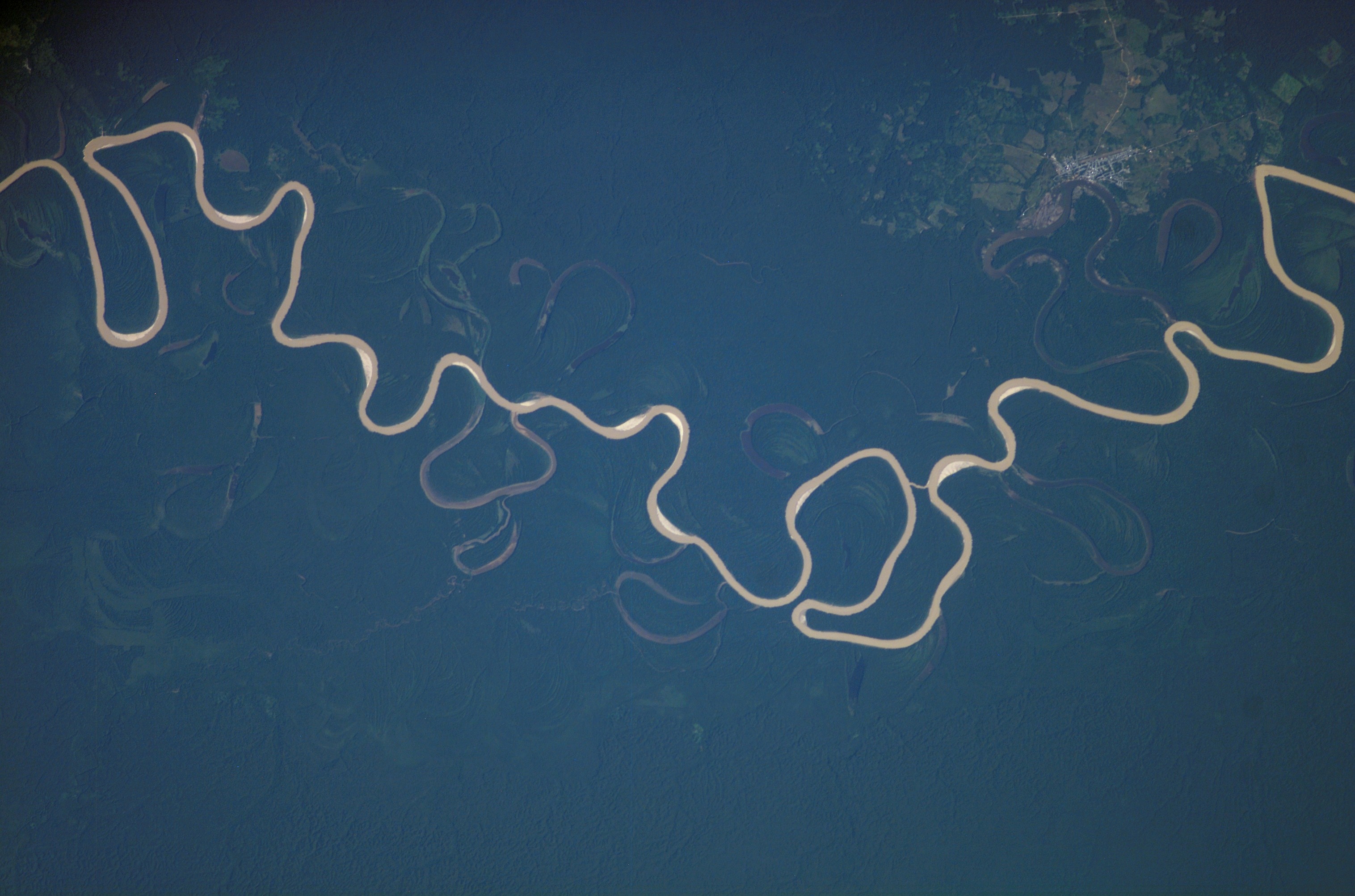 General 3032x2005 aerial view photography nature orbital view river Amazonian blue background