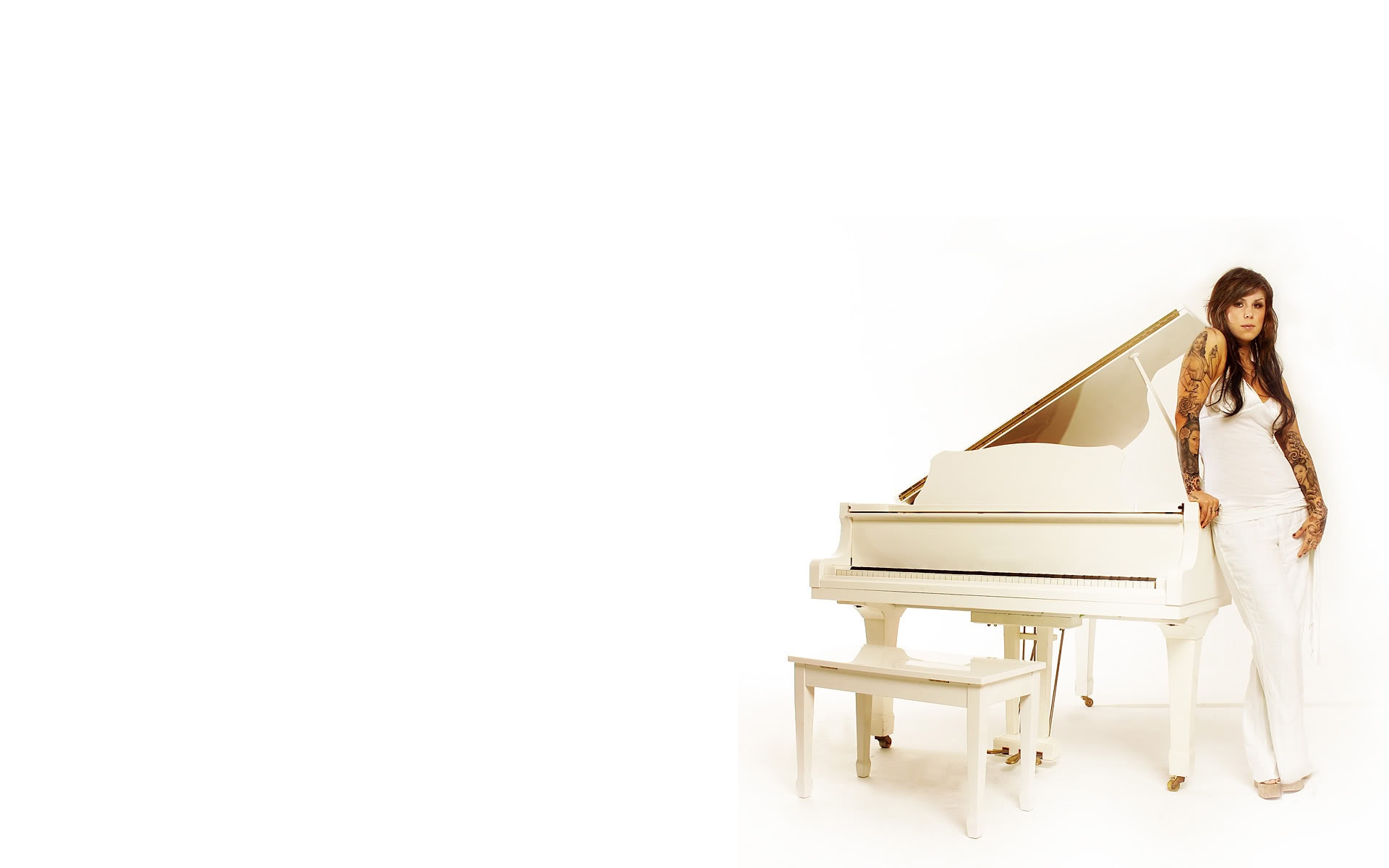 People 1920x1200 women white piano tattoo simple background