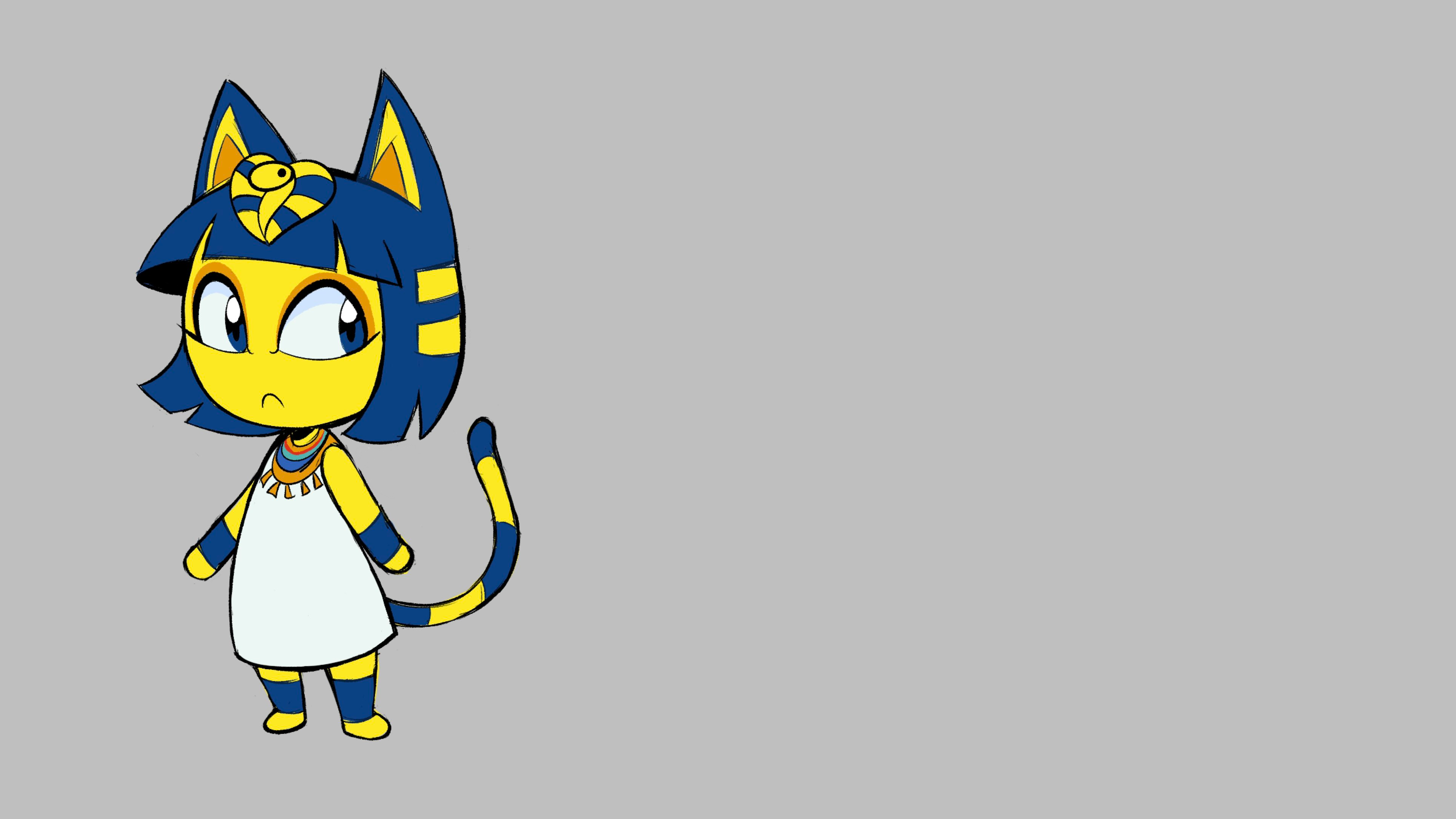 Ankha, blue hair, bob cut, short hair, blue eyes, bangs, blunt bangs ...