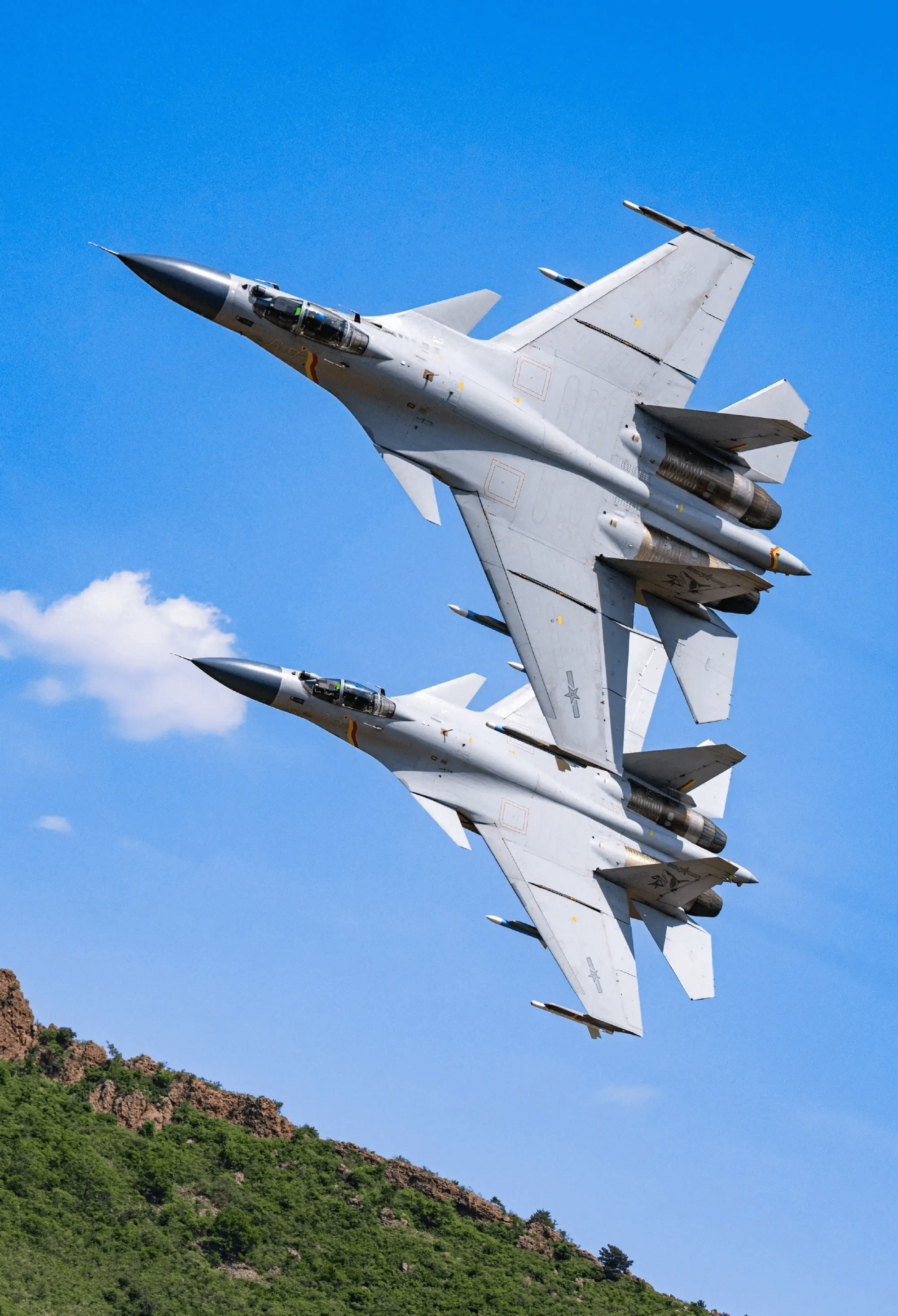 General 2000x2932 People's Liberation Army Navy J-15 portrait display military aircraft missiles military vehicle military pilot clouds sky flying