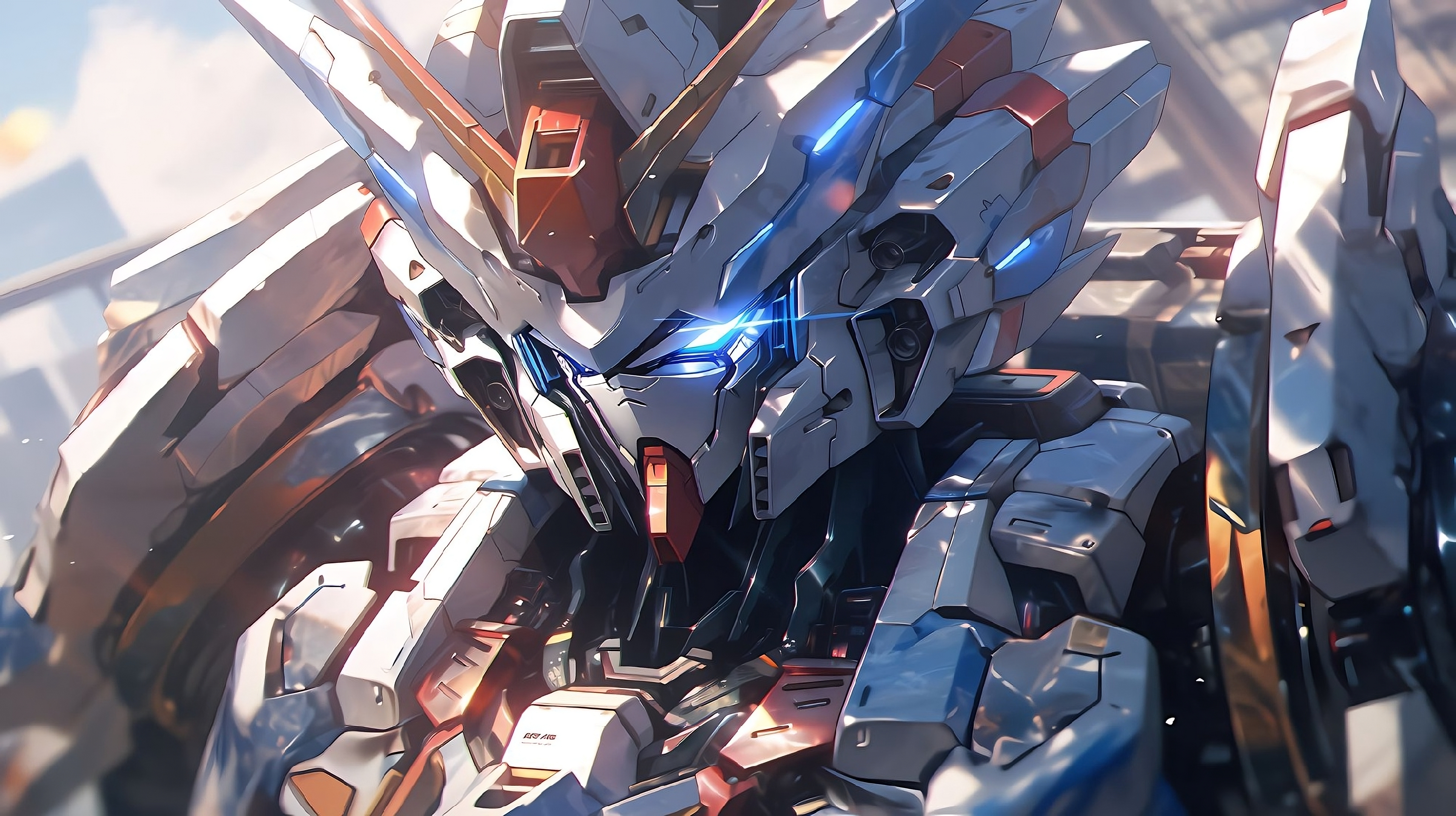 Anime 3852x2160 Gundam anime CGI AI art mechs digital art