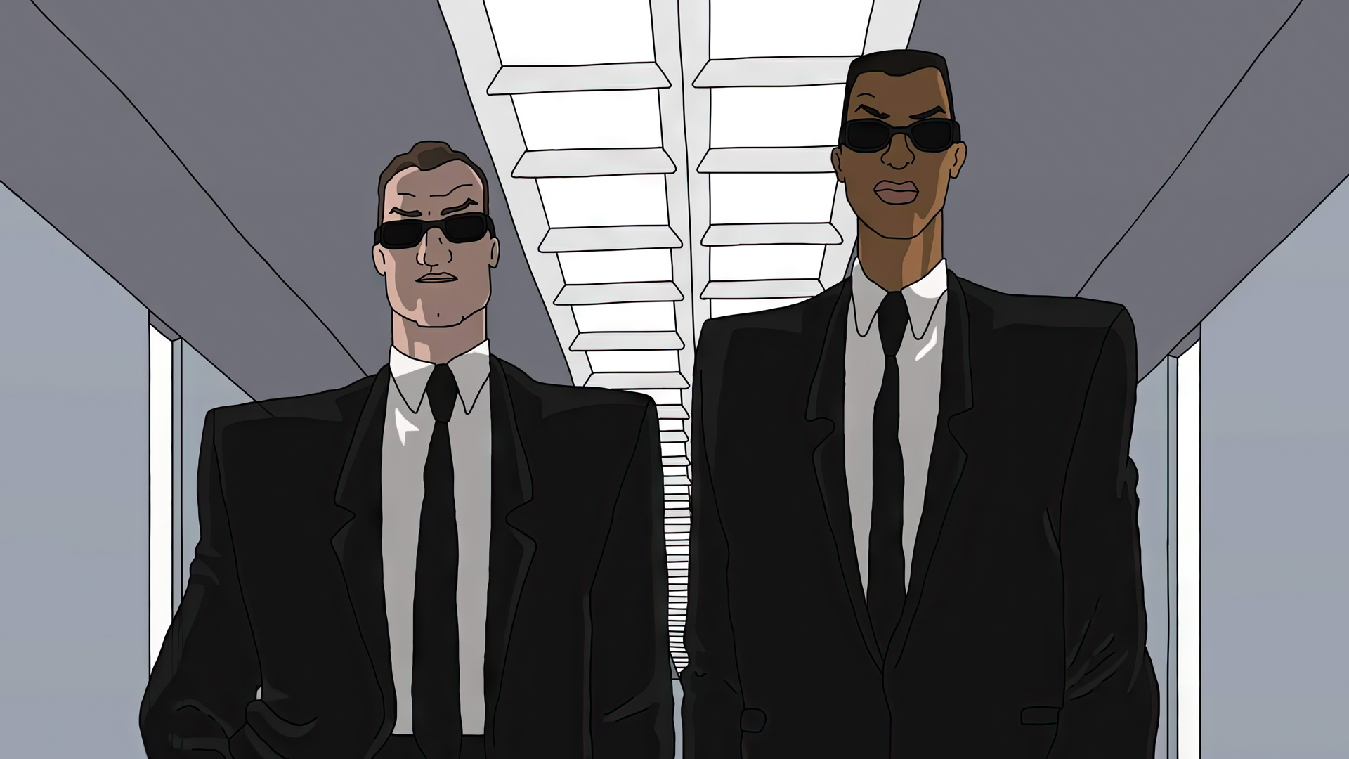General 1920x1080 Men in Black animated series cartoon animation Agent K Agent J suit and tie sunglasses