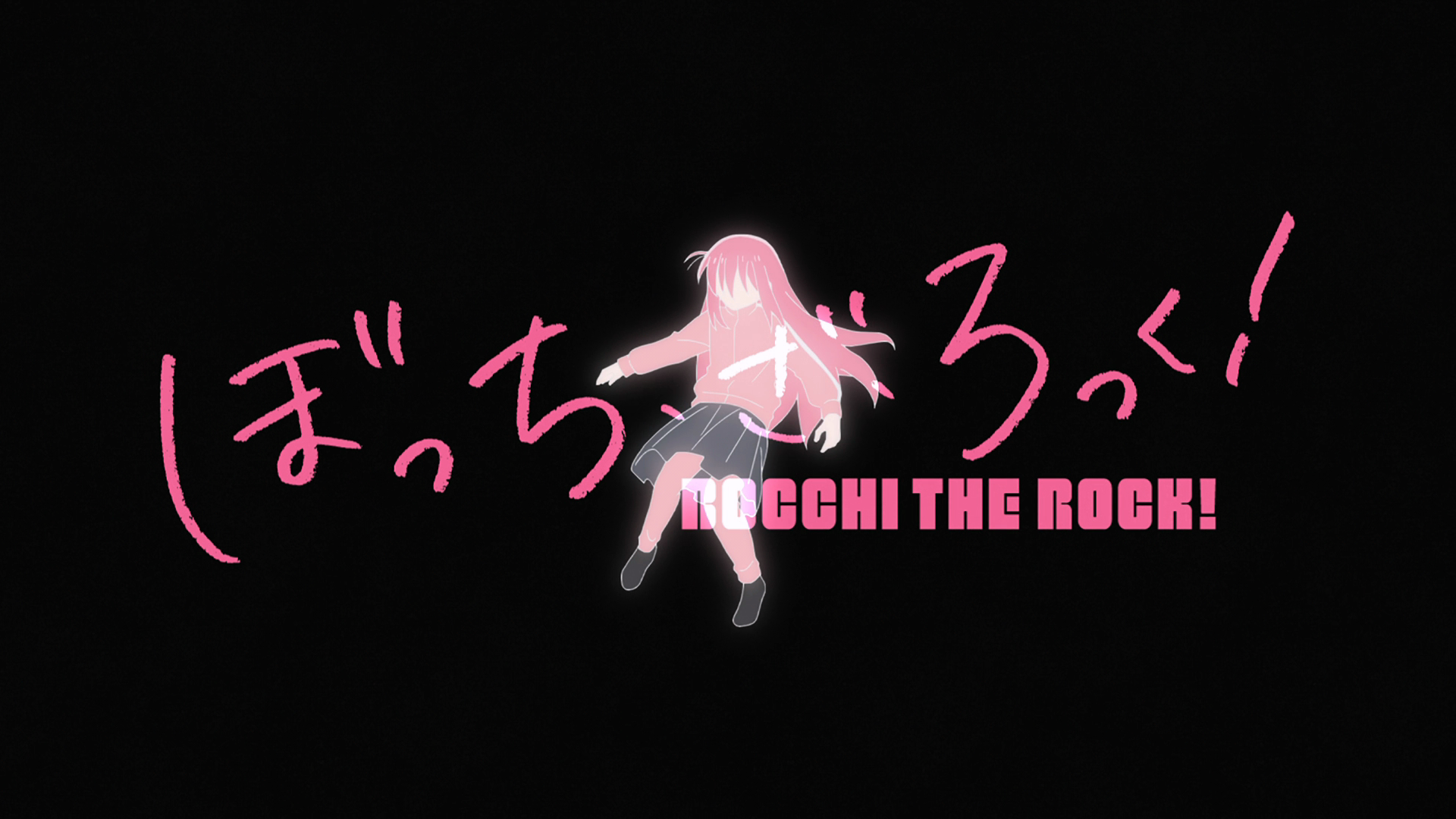 Anime 1920x1080 BOCCHI THE ROCK! anime girls Japanese black background simple background minimalism faceless Gotou Hitori