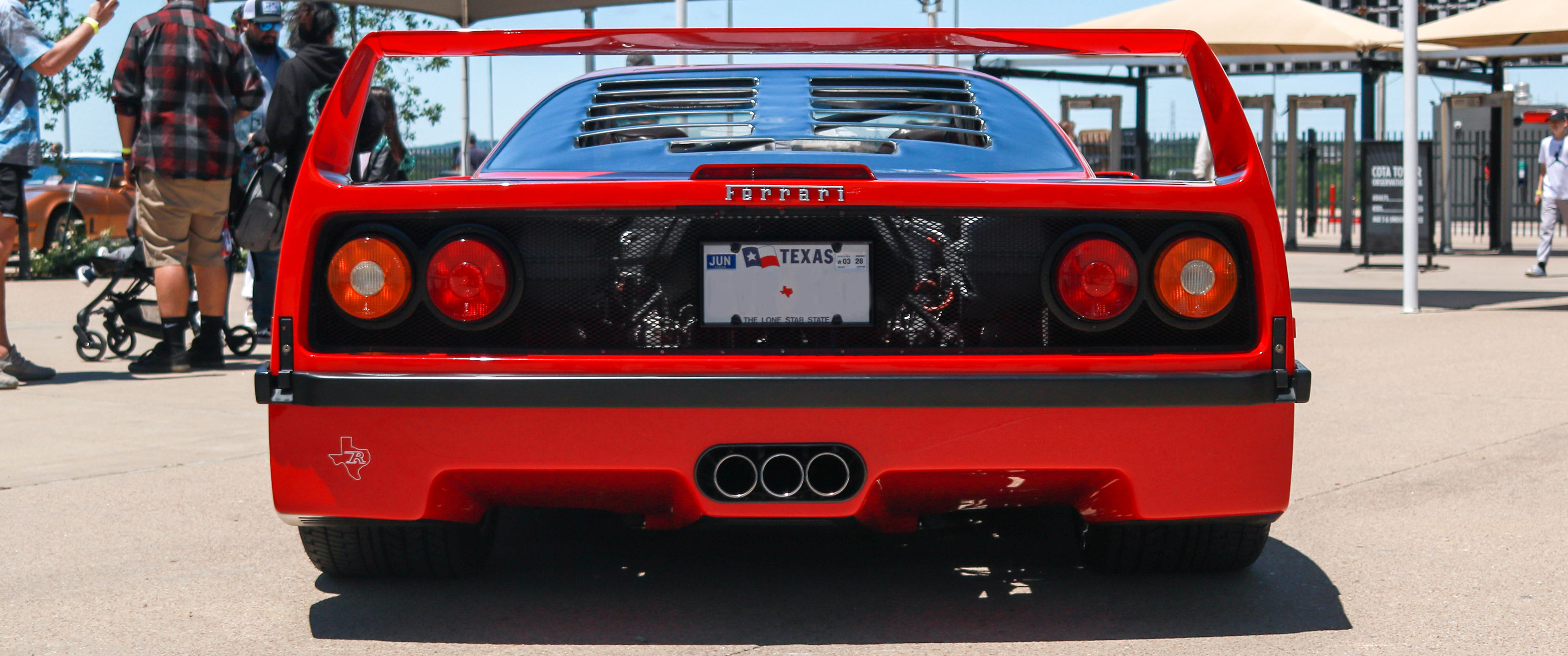 General 3440x1440 car classic car supercars Ferrari Ferrari F40 rear view licence plates italian cars Stellantis