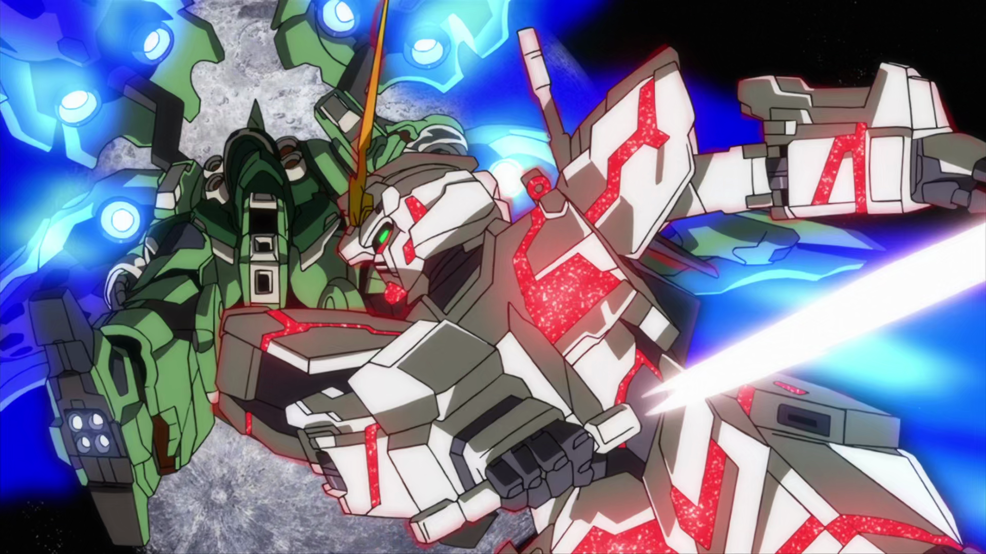 Anime 1920x1080 Gundam Mobile Suit Gundam Unicorn space Kshatriya anime Anime screenshot mechs