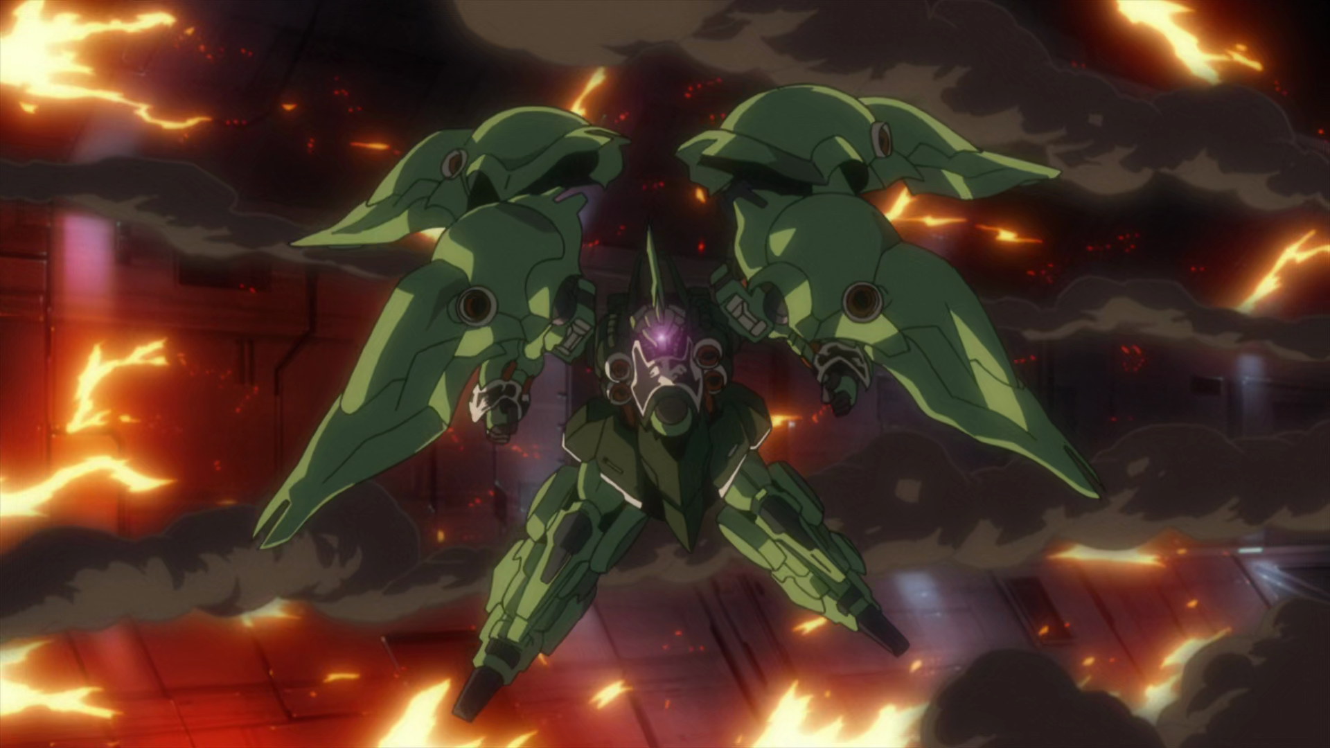 Anime 1920x1080 Kshatriya Gundam Mobile Suit Gundam Unicorn fighting space war anime Anime screenshot mechs
