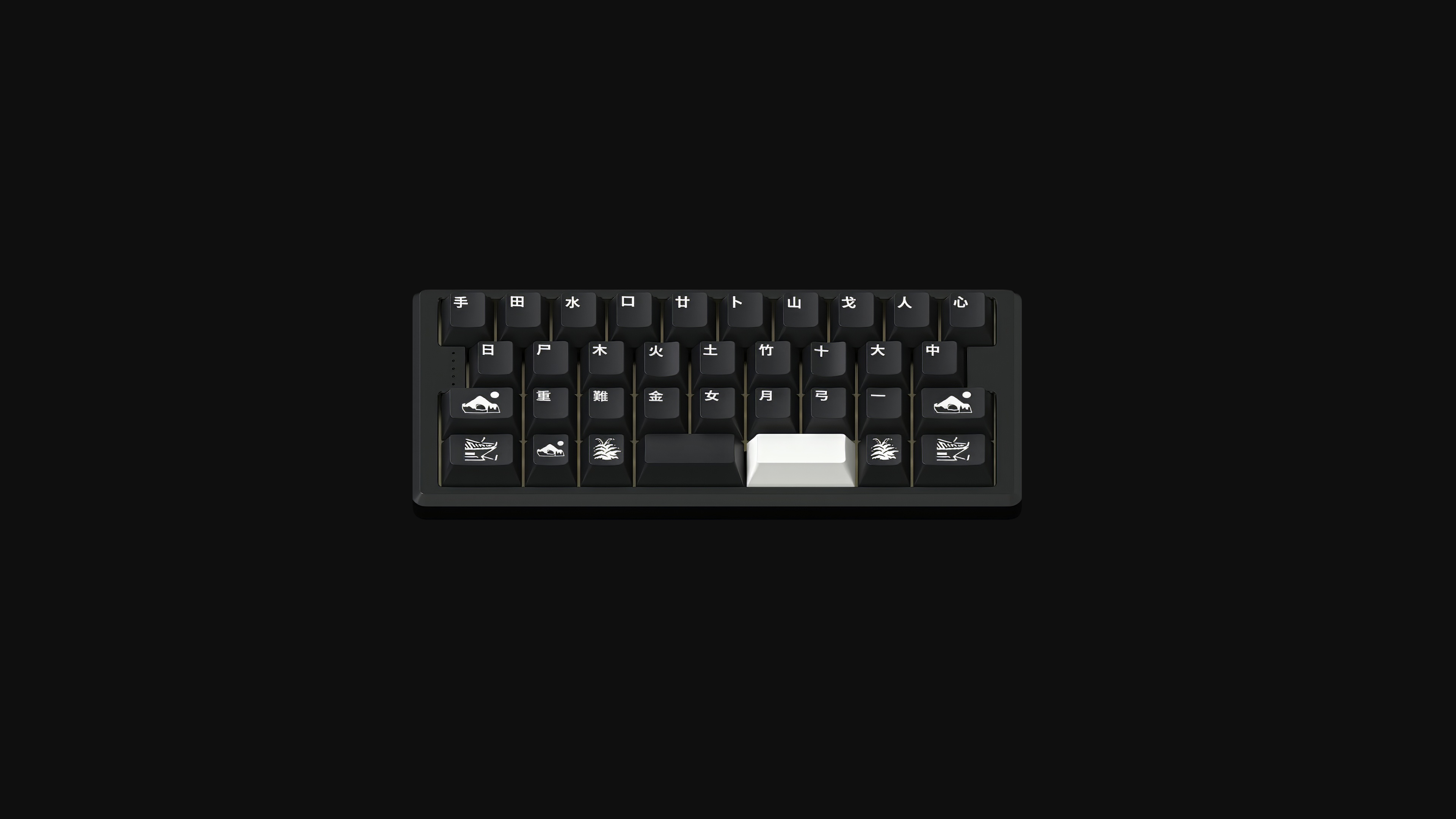 General 3840x2160 keyboards minimalism technology digital art simple background black background Japanese characters