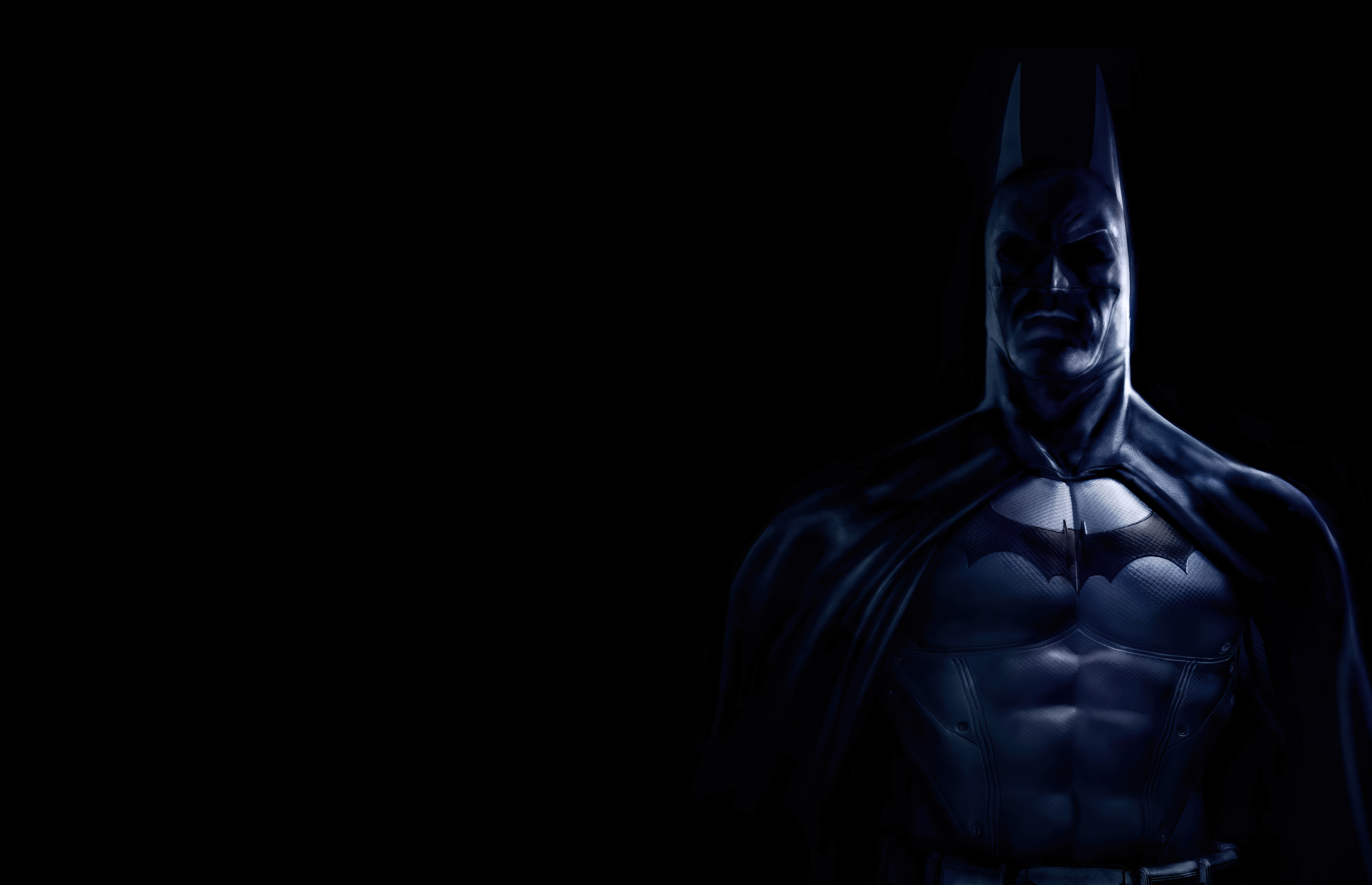 General 3345x2157 DC Comics Batman shadow black background dark video games video game art Bruce Wayne Batman logo Batman: Arkham Asylum