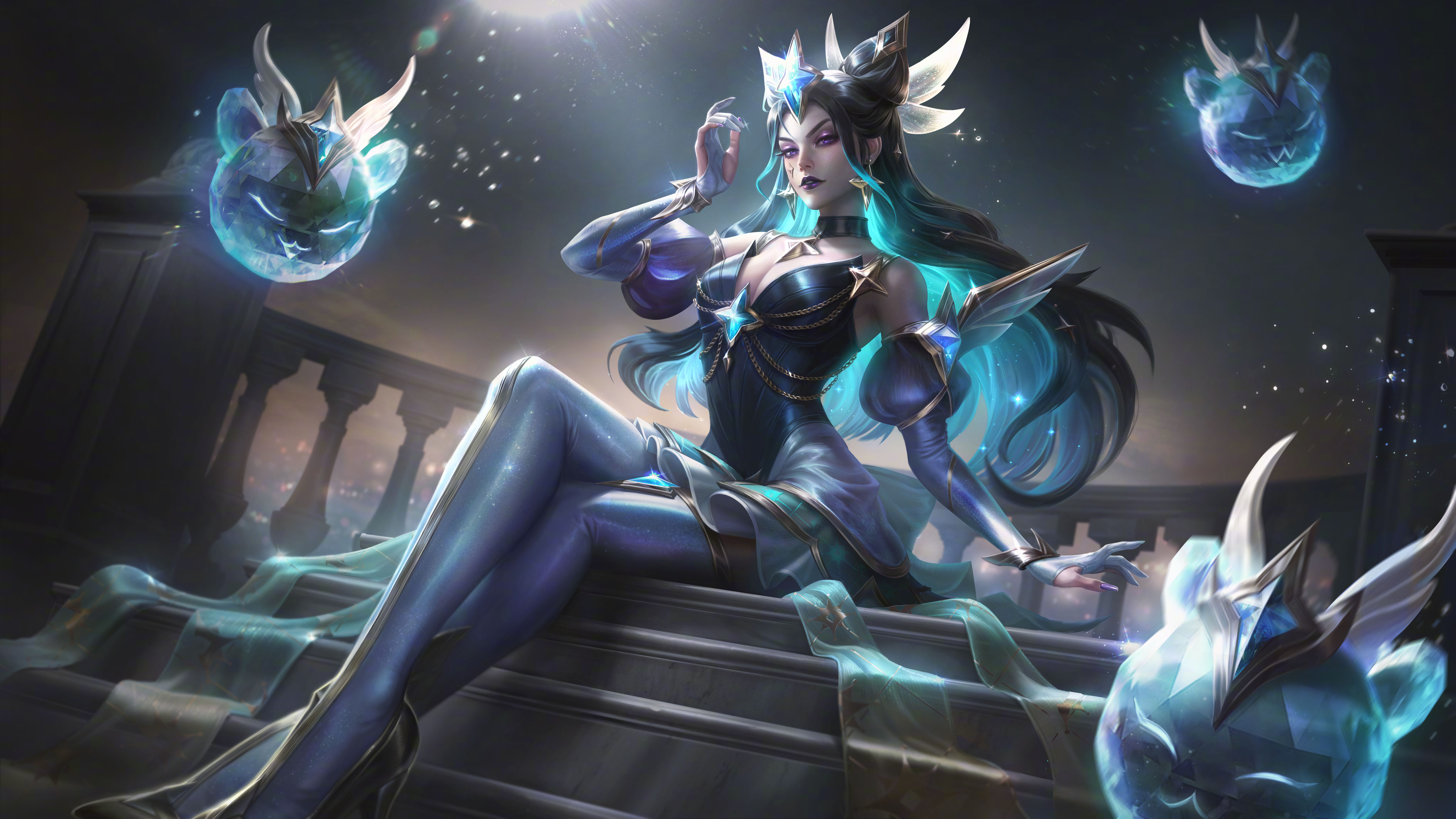 General 7000x3938 League of Legends video game characters stairs legs crossed video game art video games