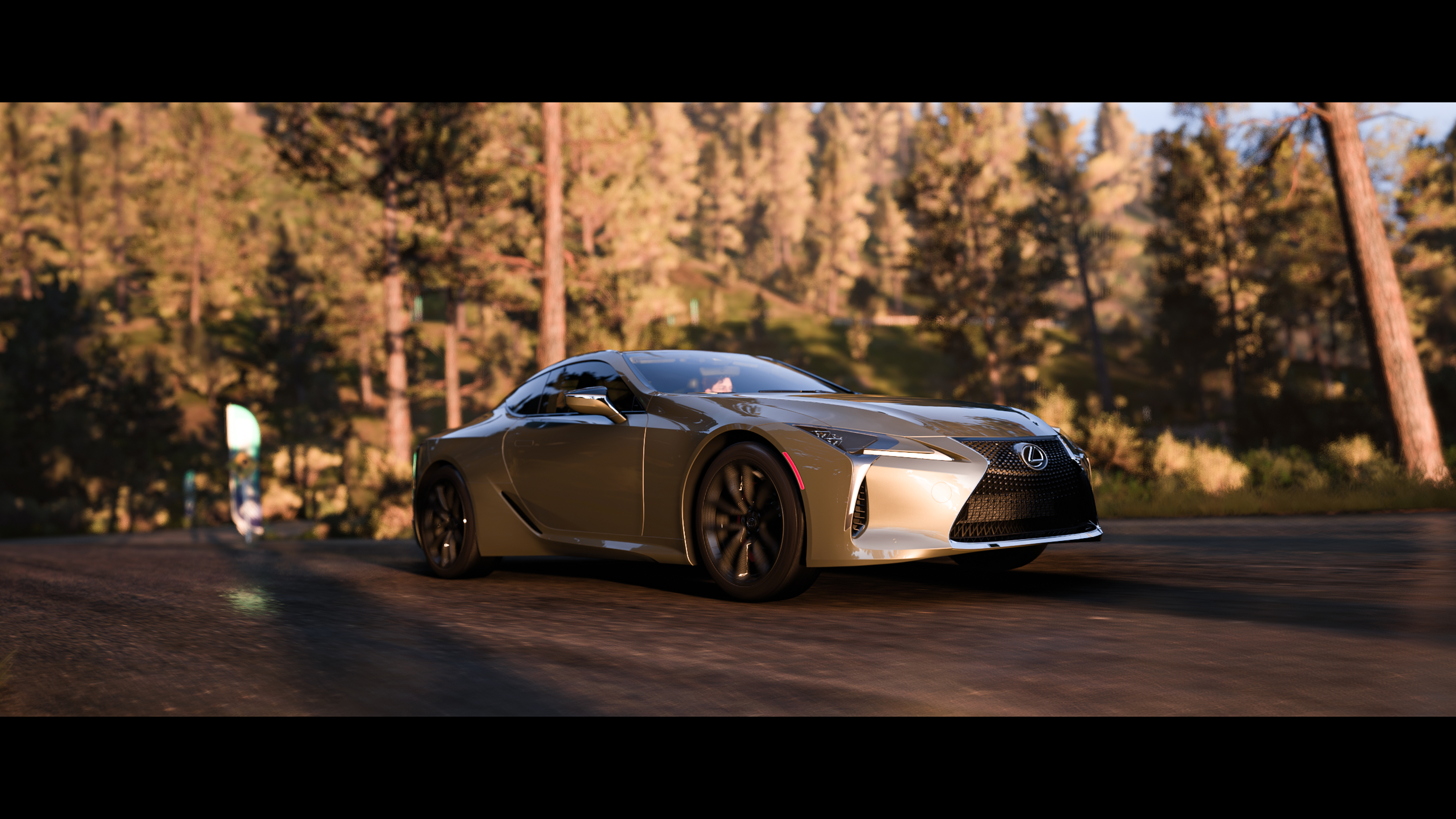 General 3600x2025 Forza Forza Horizon 5 Lexus Japanese cars PlaygroundGames trees video game art screen shot video game characters CGI video games sunlight frontal view headlights blurred blurry background