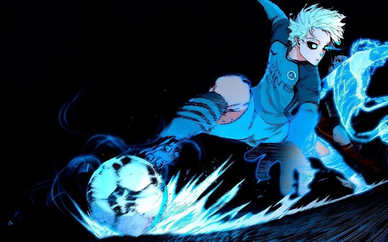 Anime 1280x800 Bluelock manga anime boys looking away soccer ball gloves simple background sport