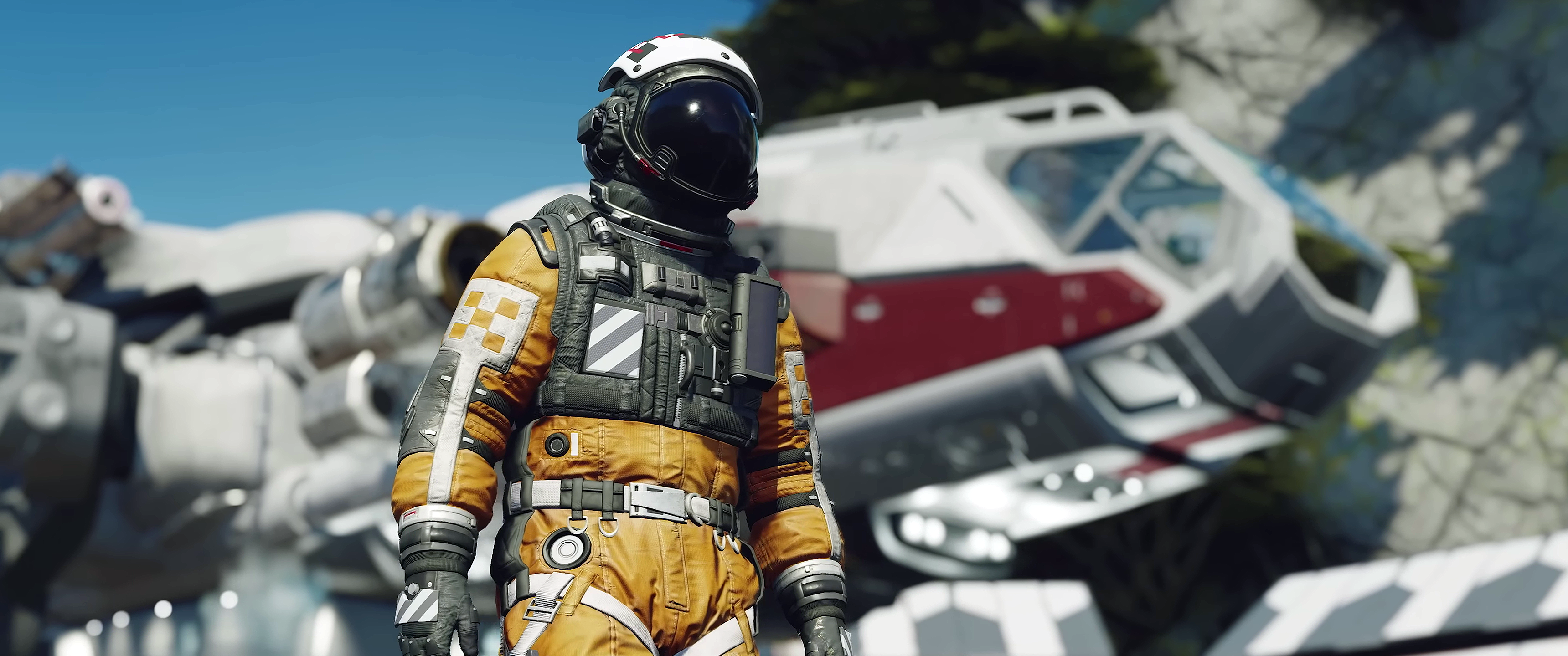 General 3440x1440 Starfield (video game) Bethesda Softworks space video games spacesuit spaceship technology blurred blurry background helmet CGI video game characters video game men