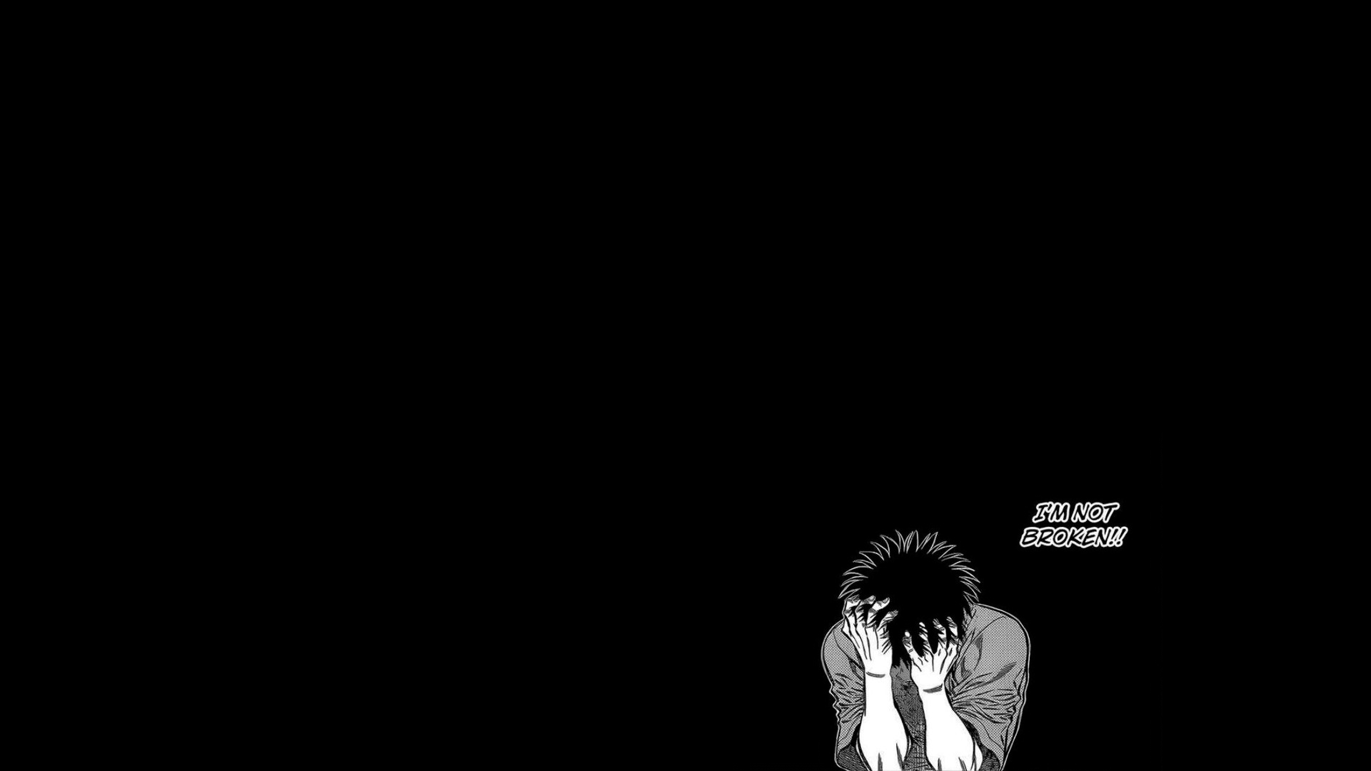 Anime 1920x1080 Hajime no Ippo Ippo boxing manga depressing anime boys simple background black background minimalism
