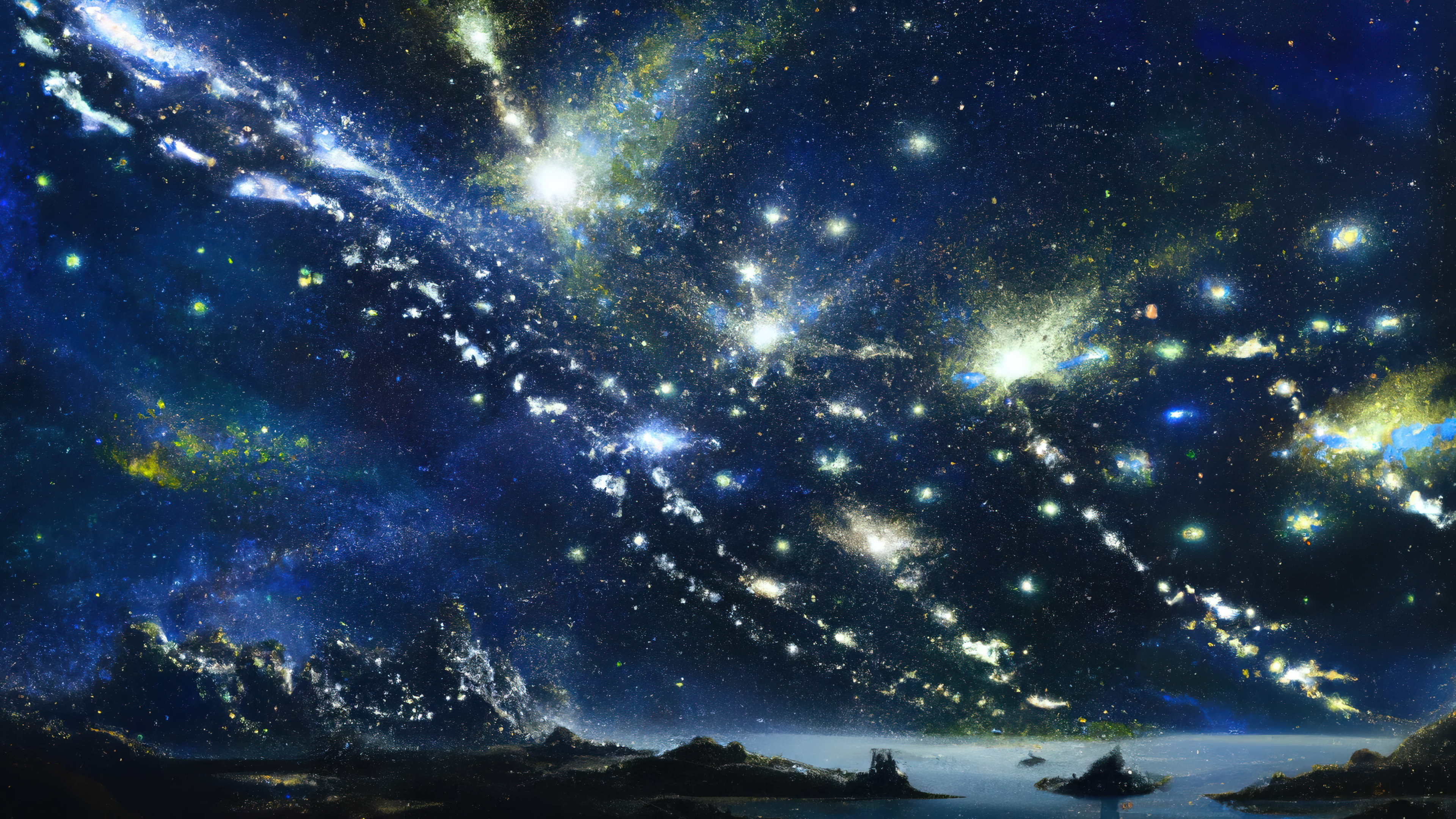 General 3840x2160 AI art painting space space art stars landscape universe starry night night sky