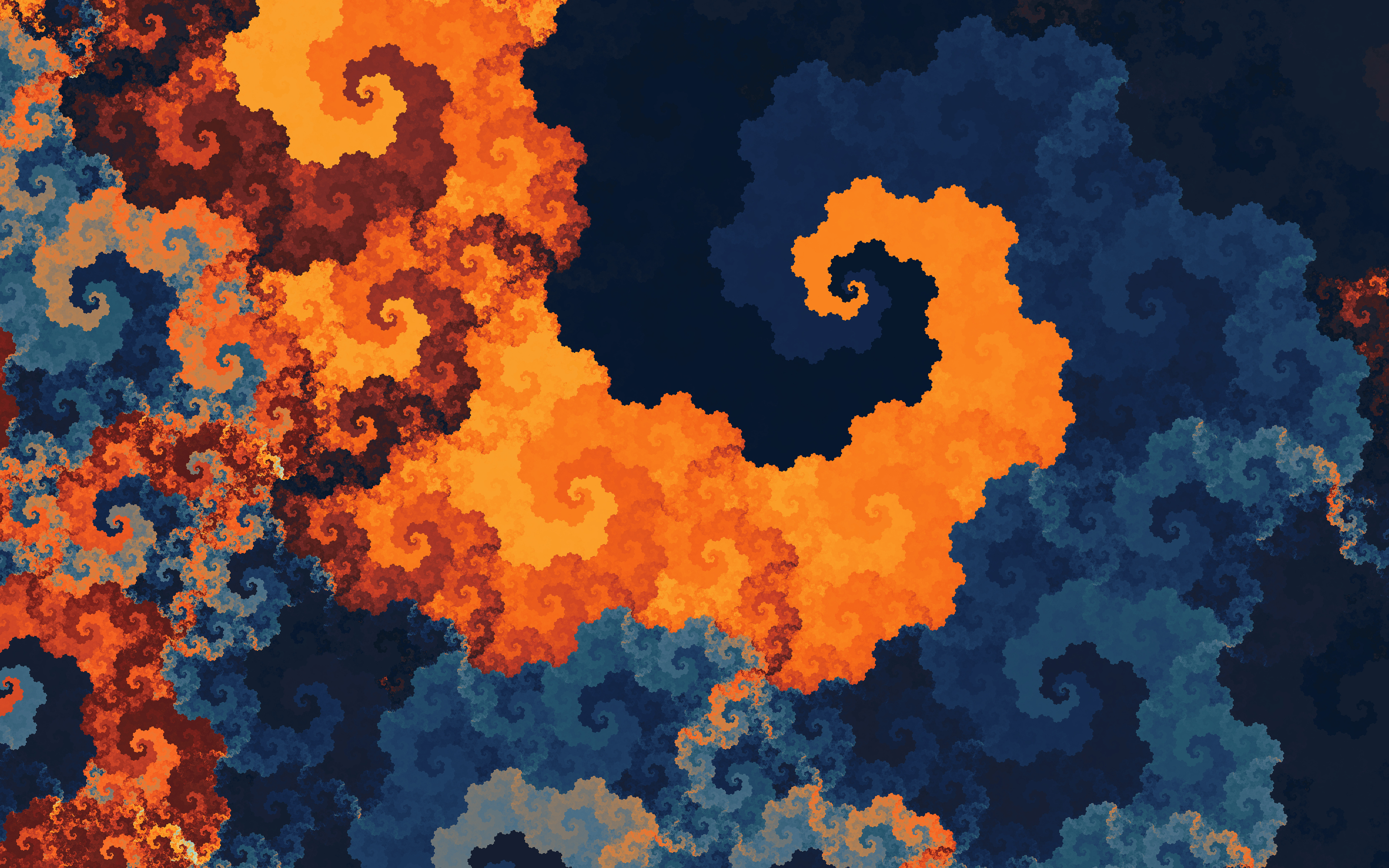 General 3840x2400 abstract pattern texture shapes orange dark blue Apophysis DeviantArt