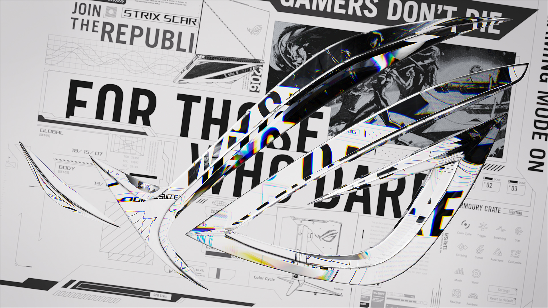 General 1920x1080 Republic of Gamers logo typography abstract