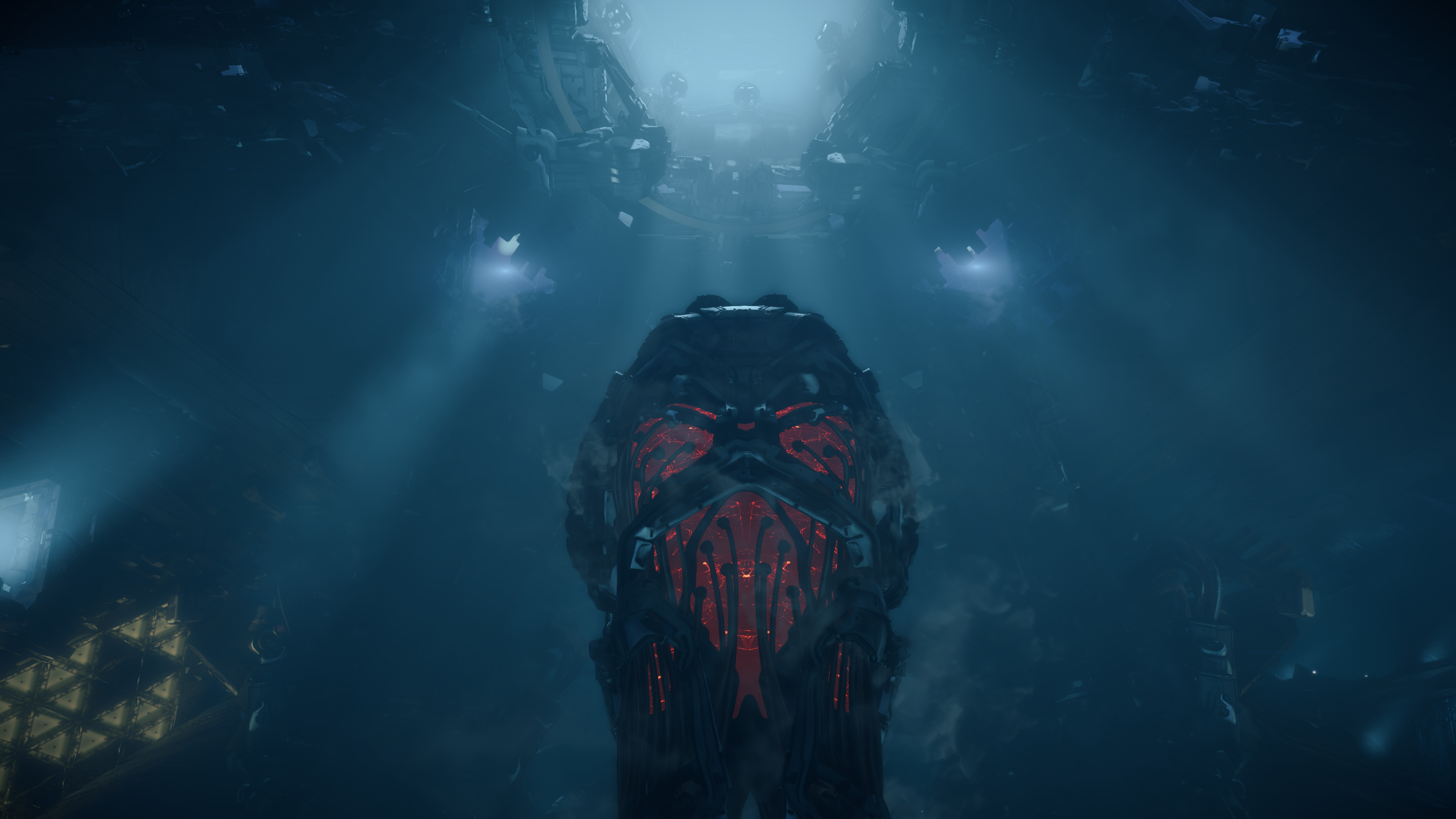 General 3840x2160 Horizon: Zero Dawn video games science fiction cave bunker vault robotics mist lights 4K Guerrilla Games