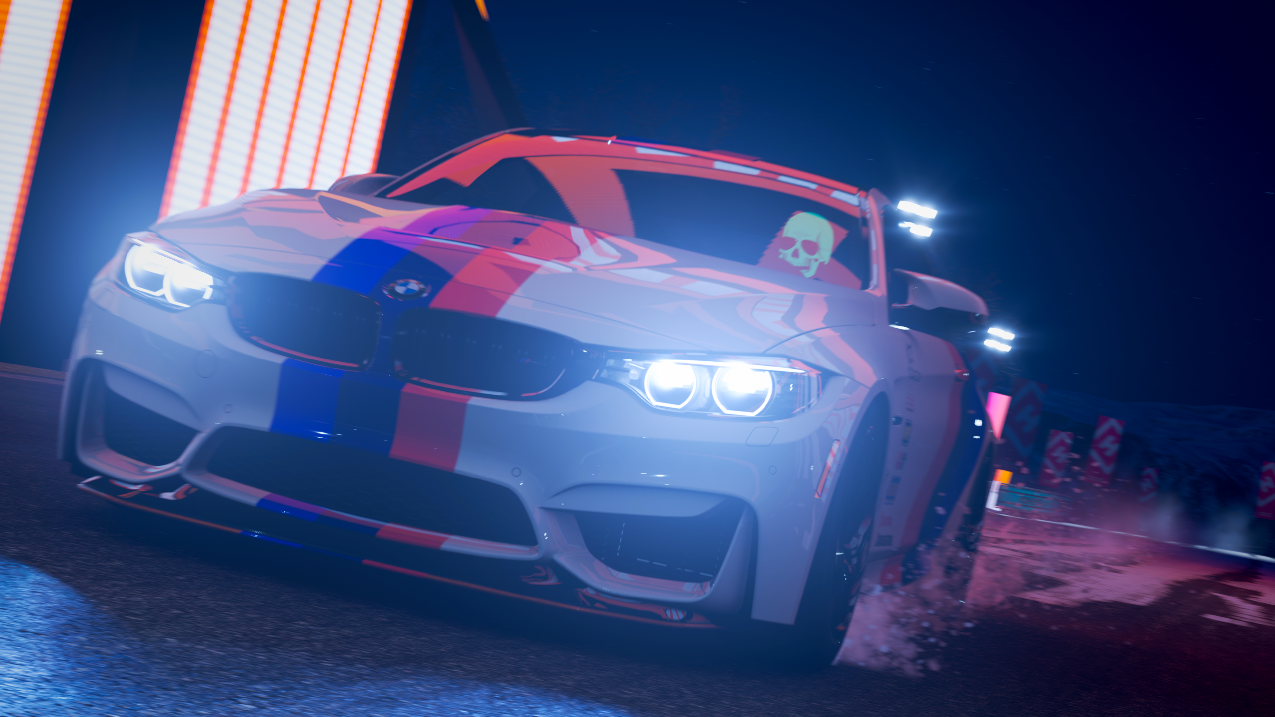 General 2560x1440 car night LED headlight BMW BMW M4 vehicle video games Forza Forza Horizon 4 BMW F80/F82/F83 racing Turn 10 Studios