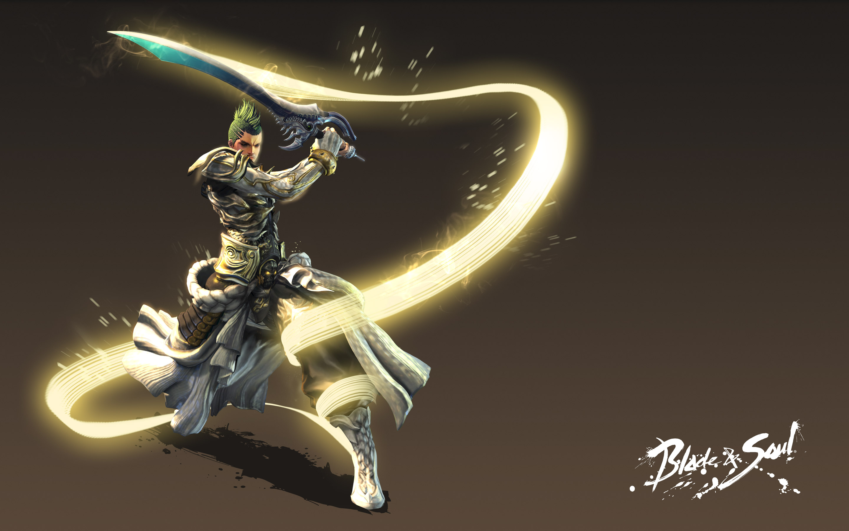 General 2880x1800 Blade & Soul bns fantasy men sword simple background video games
