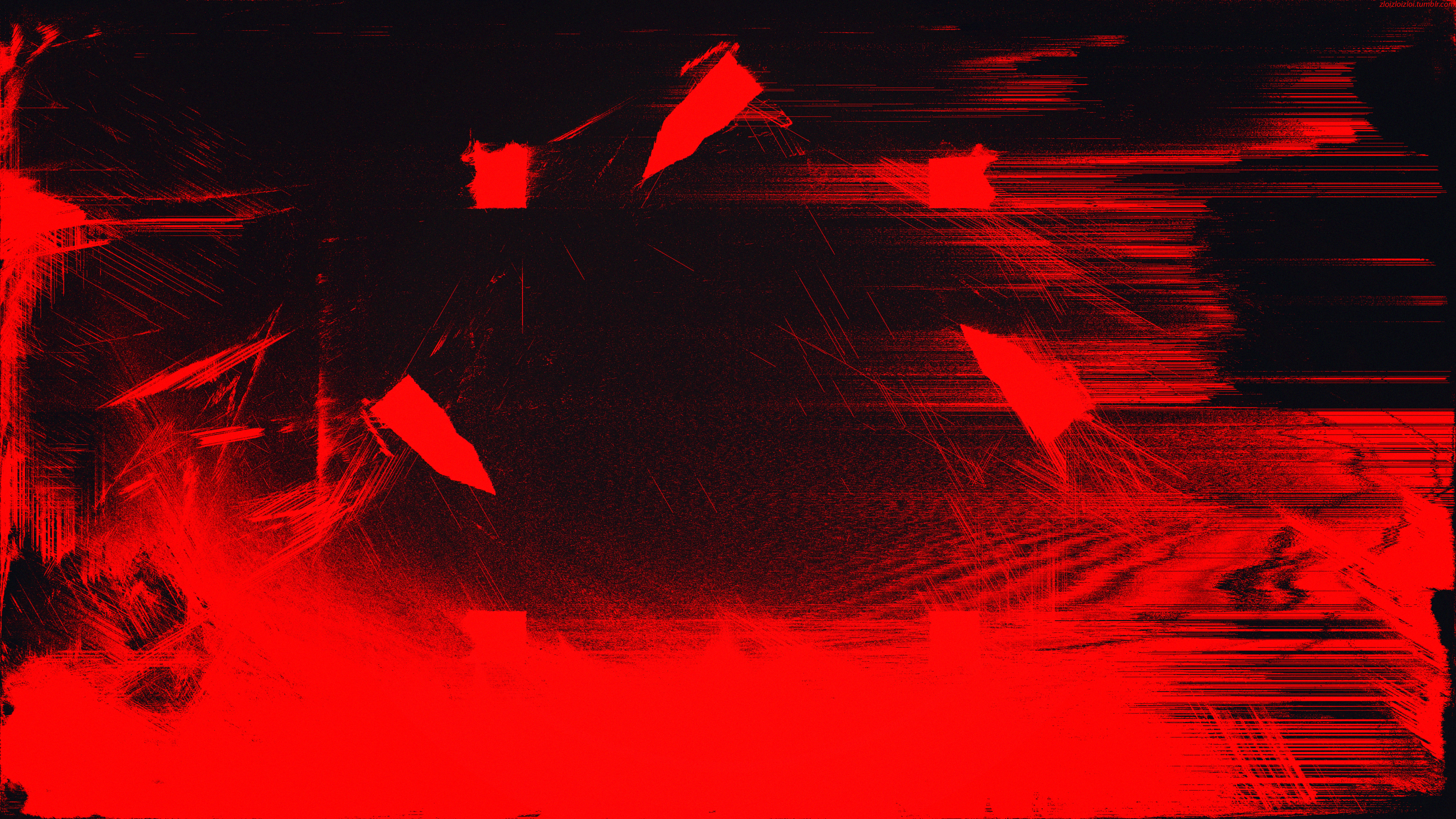 General 3840x2160 glitch art red abstract digital art minimalism