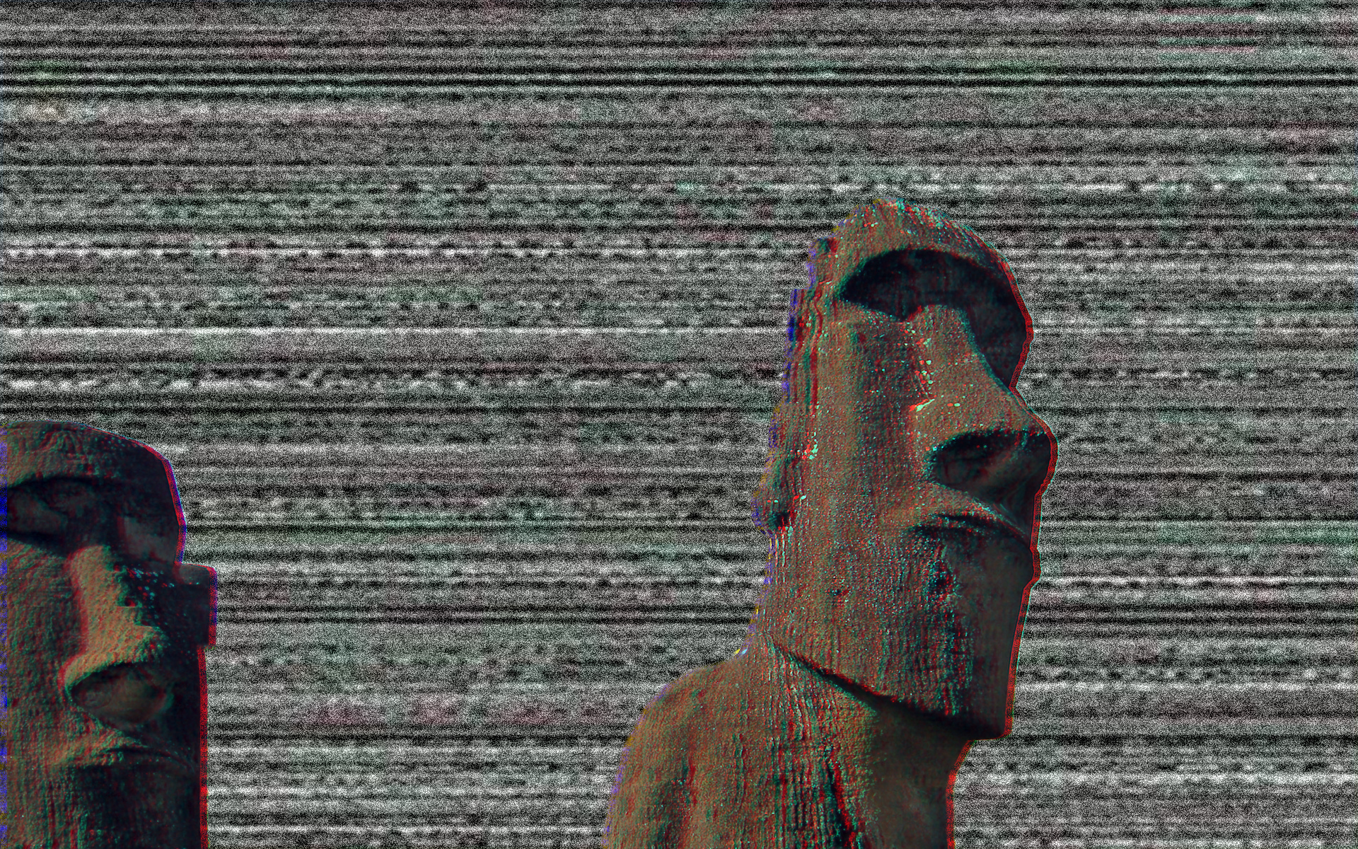 General 1920x1200 vaporwave glitch art Windows XP hills Moai Easter Island