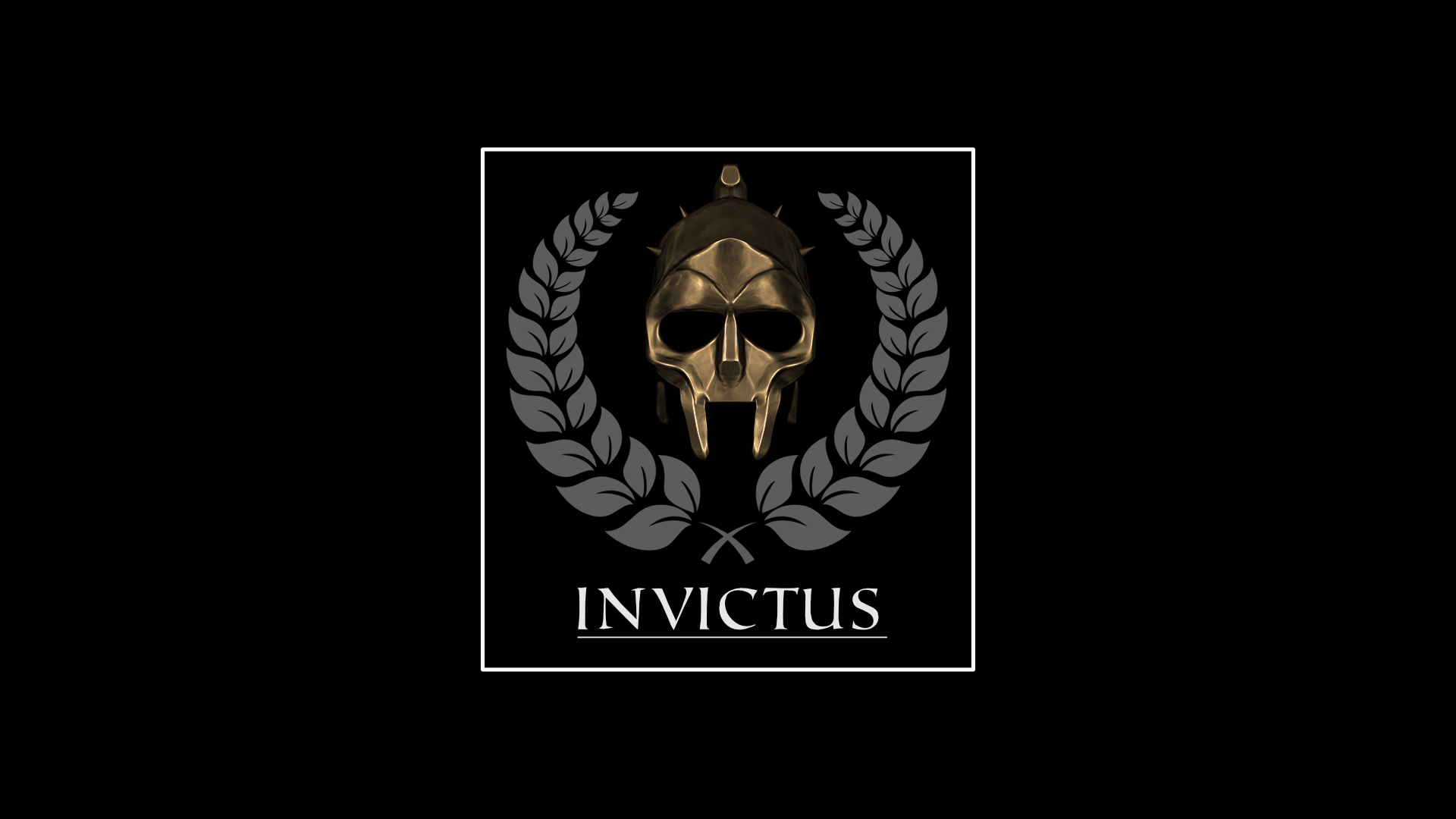 General 1920x1080 helmet Invictus simple background black background typography logo