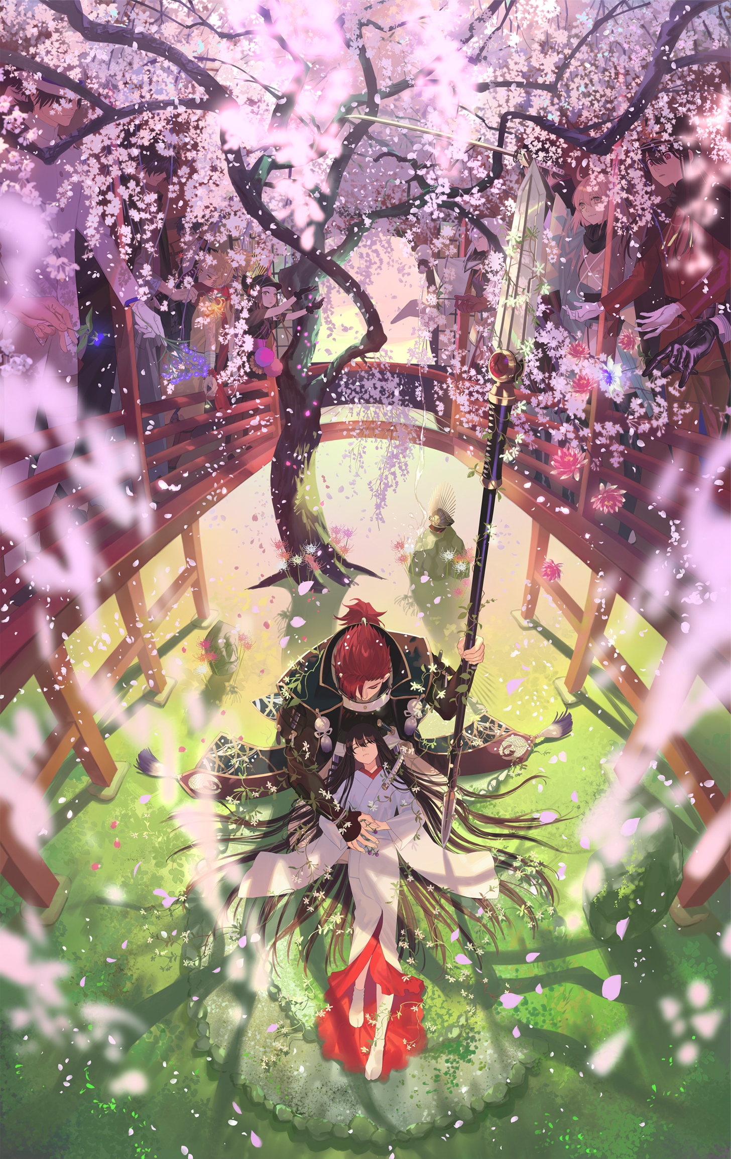 Anime 1456x2307 anime anime girls digital art artwork 2D portrait display Warabi Tama Fate series cherry blossom