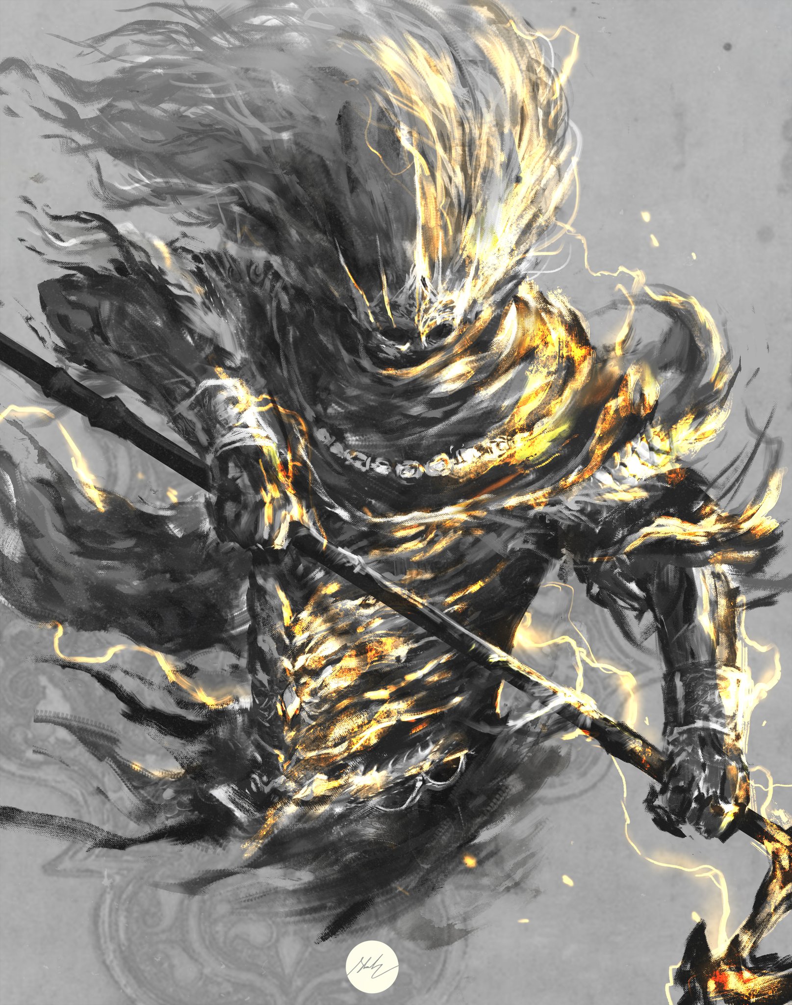 General 1615x2048 fantasy art illustration video game art Dark Souls Nameless King artwork Dark Souls III