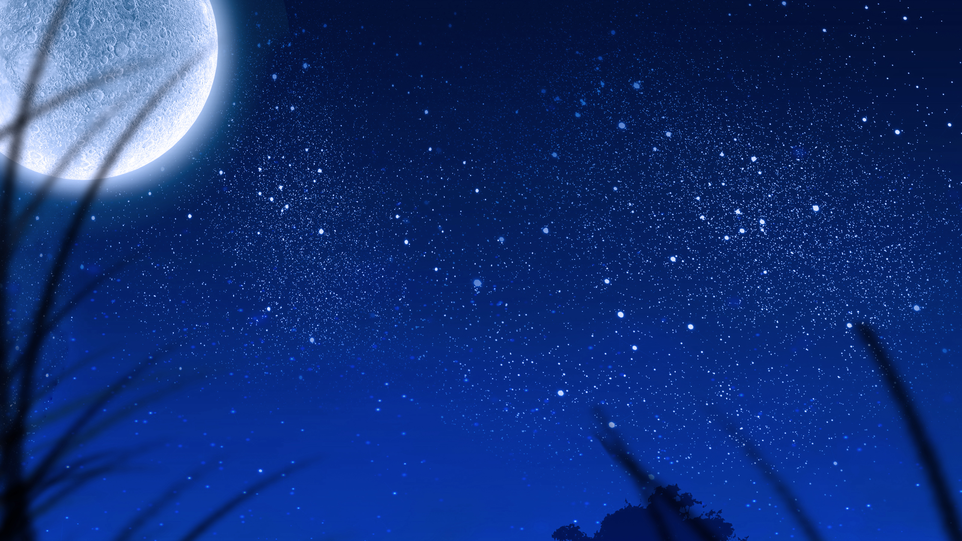 General 3200x1800 night starscape stars Moon digital art artwork