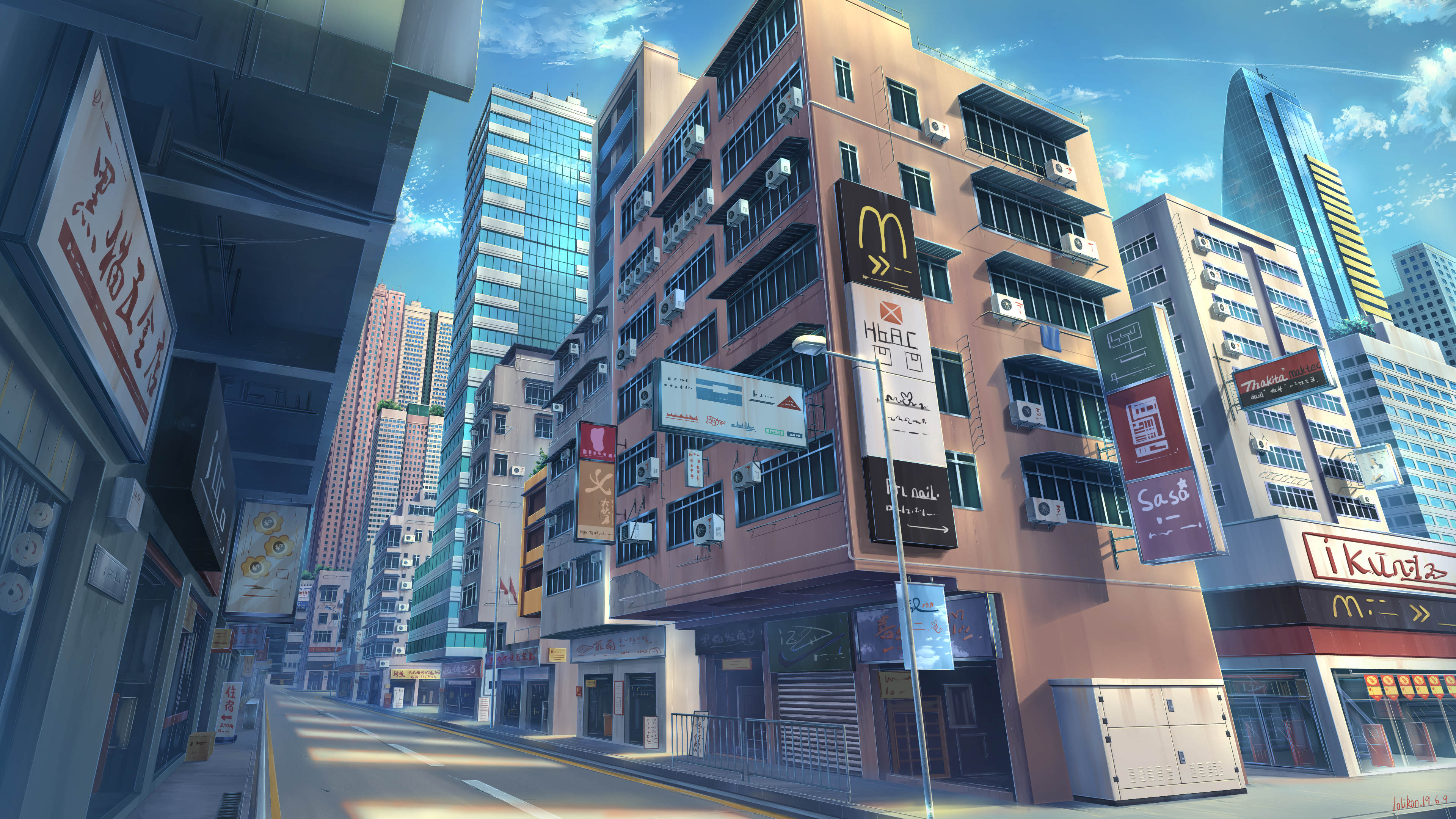 Anime 3840x2160 anime city urban cityscape Asia street artwork blue