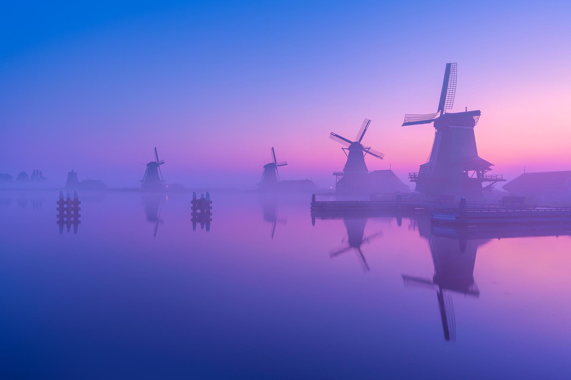 General 1920x1280 Netherlands morning calm windmill sunrise