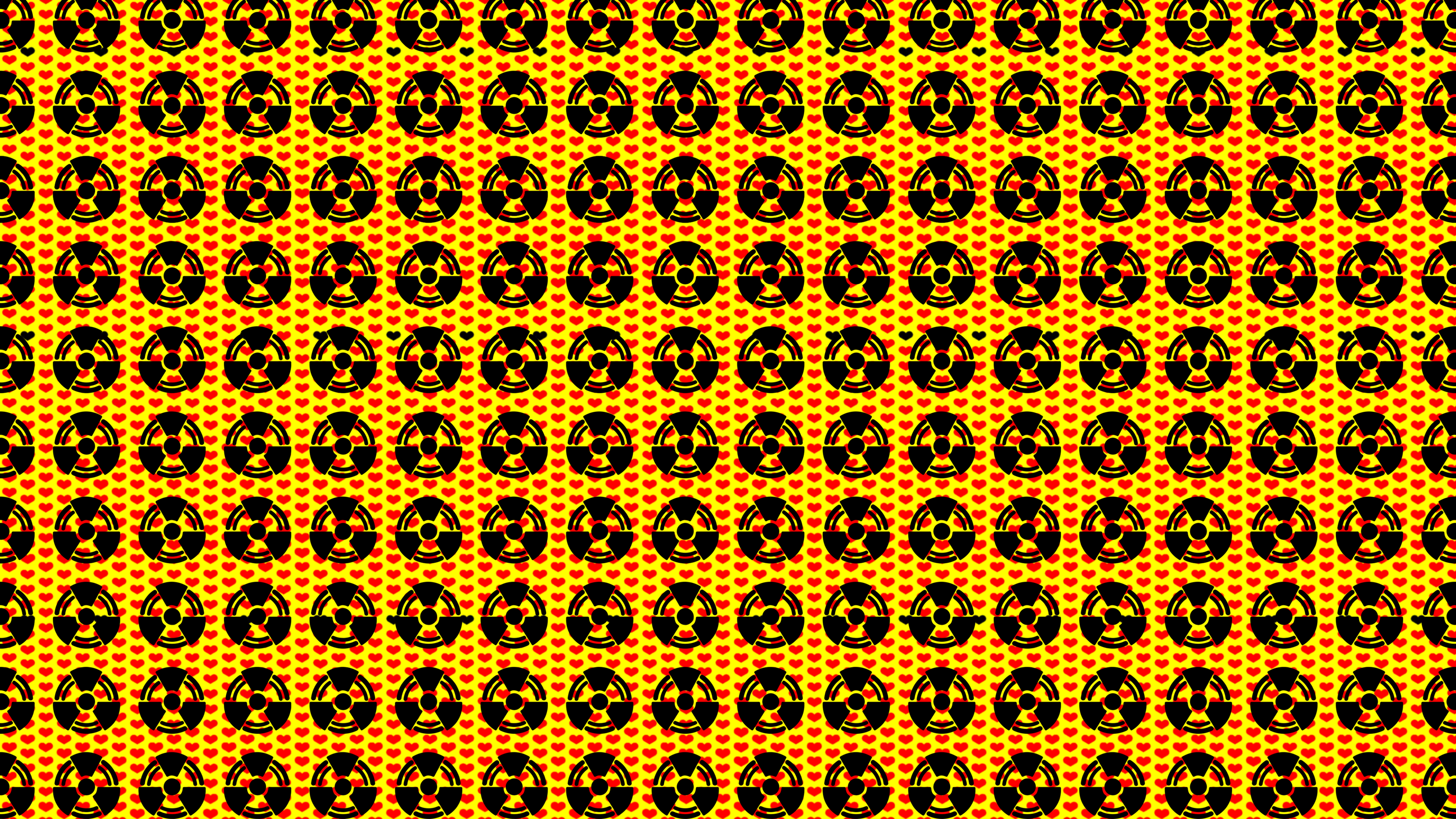 General 3840x2160 hide (musician) radioactive nuclear yellow heart yellow background digital art