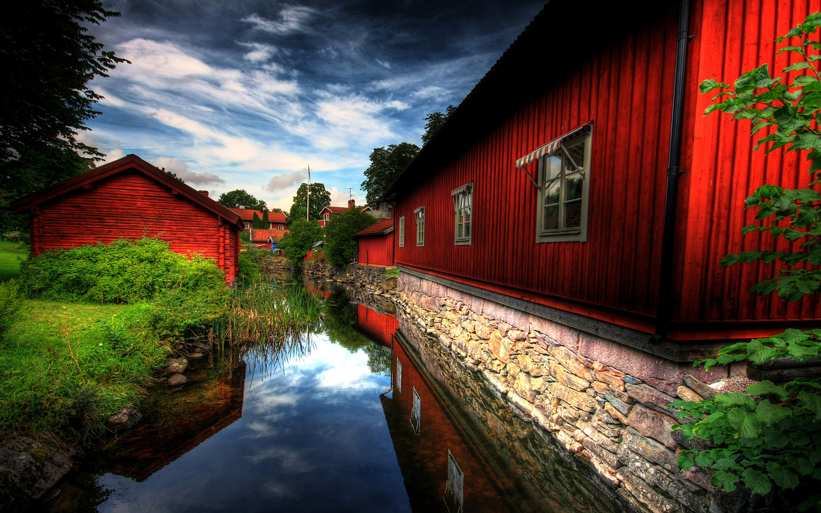 General 1680x1050 red canal building colorful outdoors plants