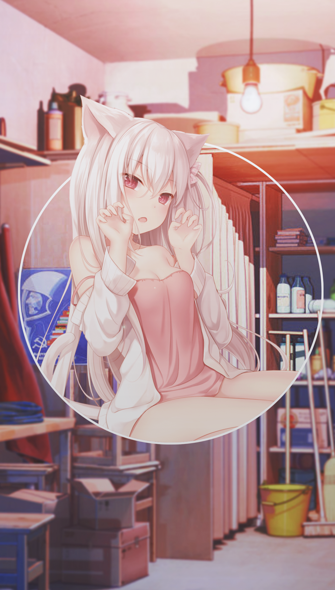 Anime 1080x1902 anime girls anime picture-in-picture cat girl