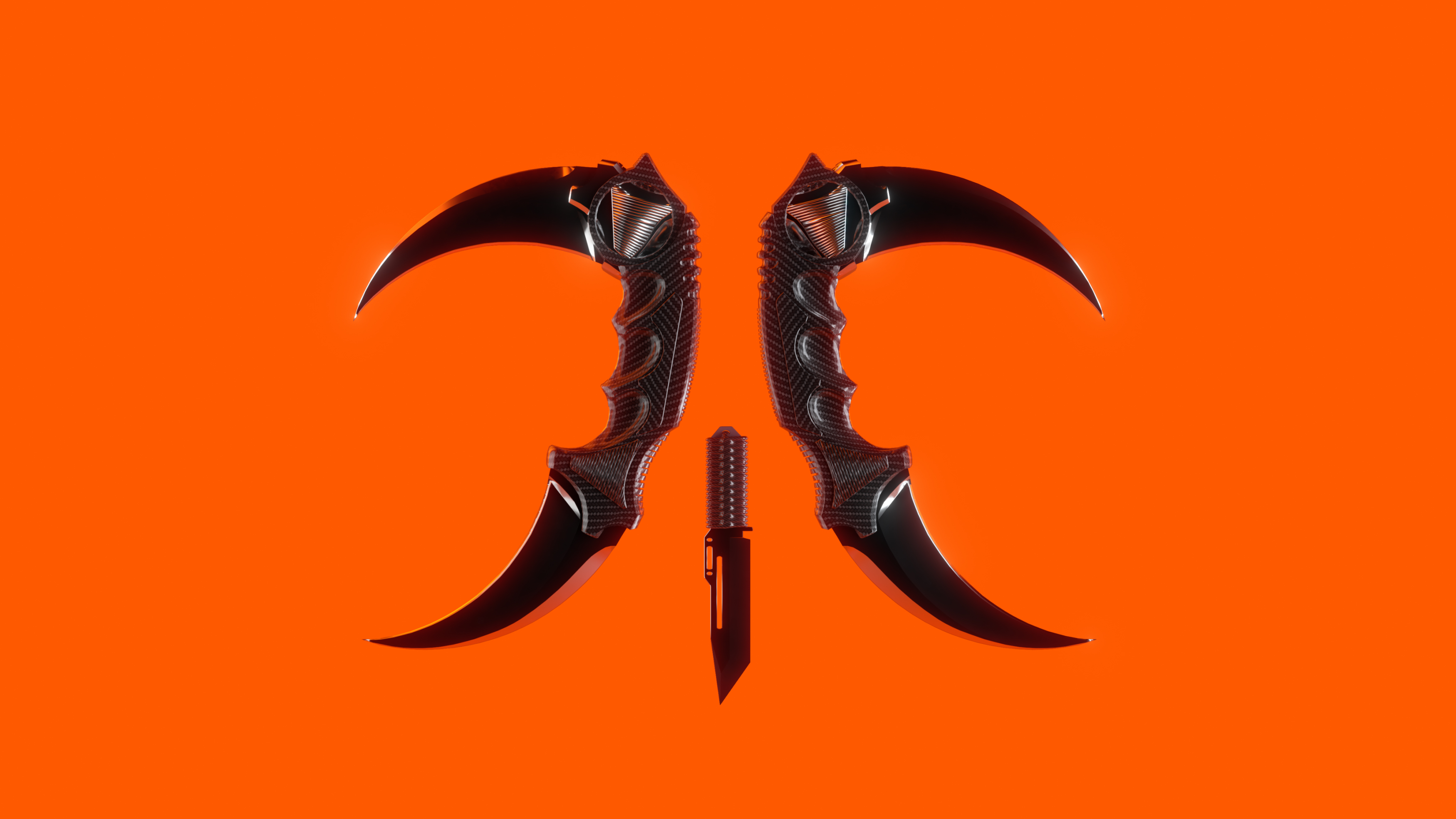General 3500x1969 Fnatic abstract minimalism knife Counter-Strike: Global Offensive logo Karambit