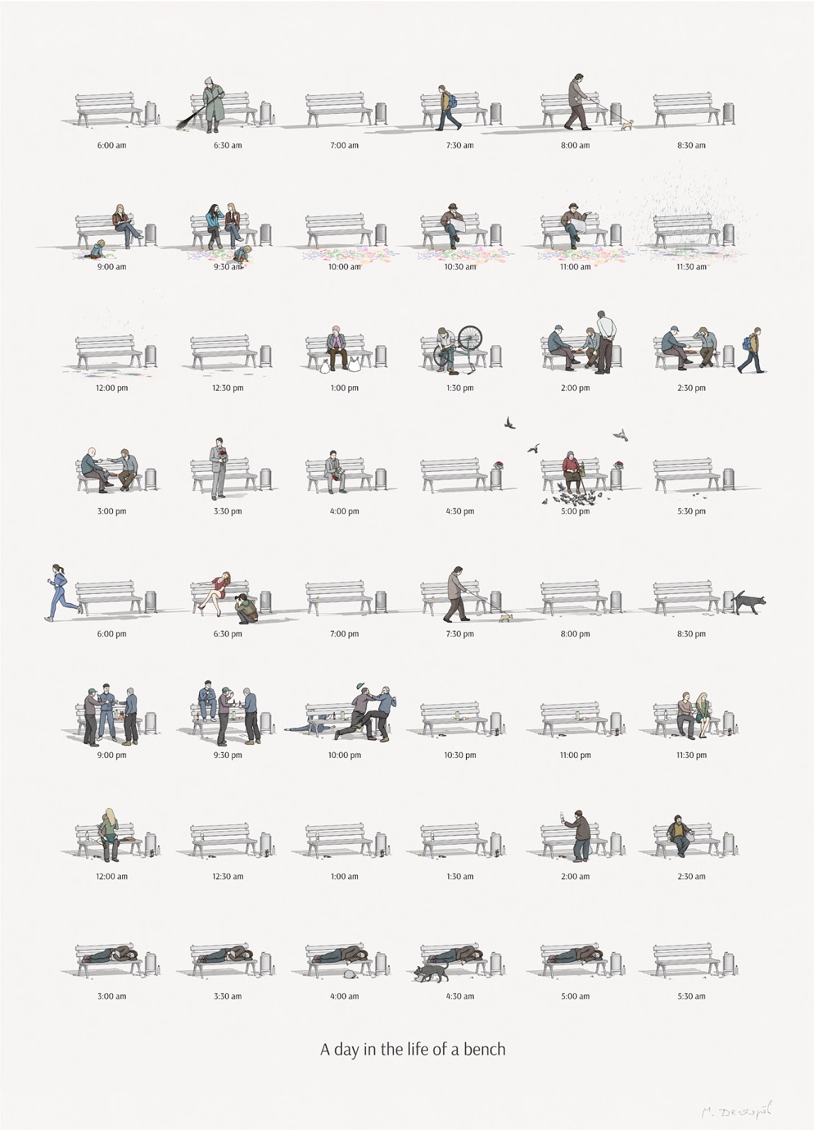 General 1153x1600 white background digital art bench portrait display drawing life old people playing fighting sleeping dog love children bicycle birds empty  homeless numbers timelapse