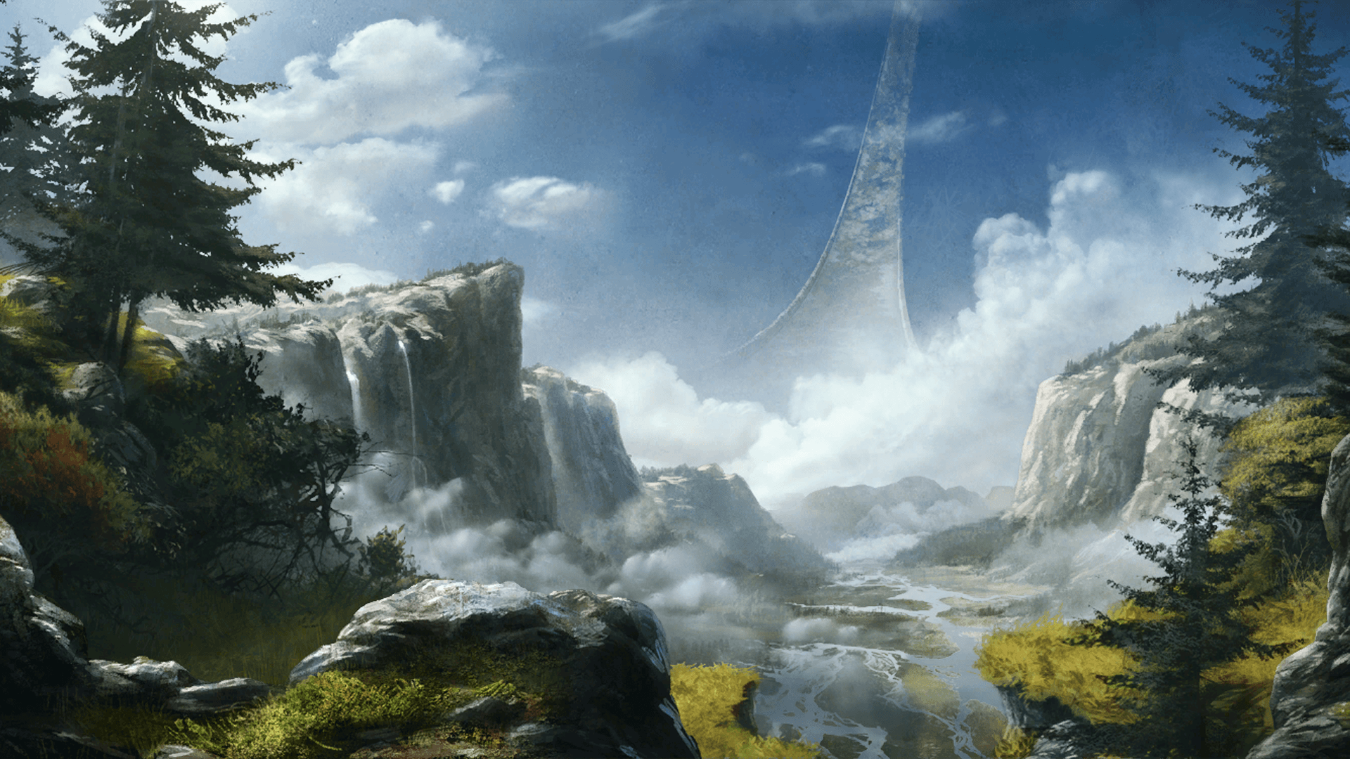 General 1920x1080 Xbox Game Studios Halo (game) video games video game art sky landscape nature science fiction