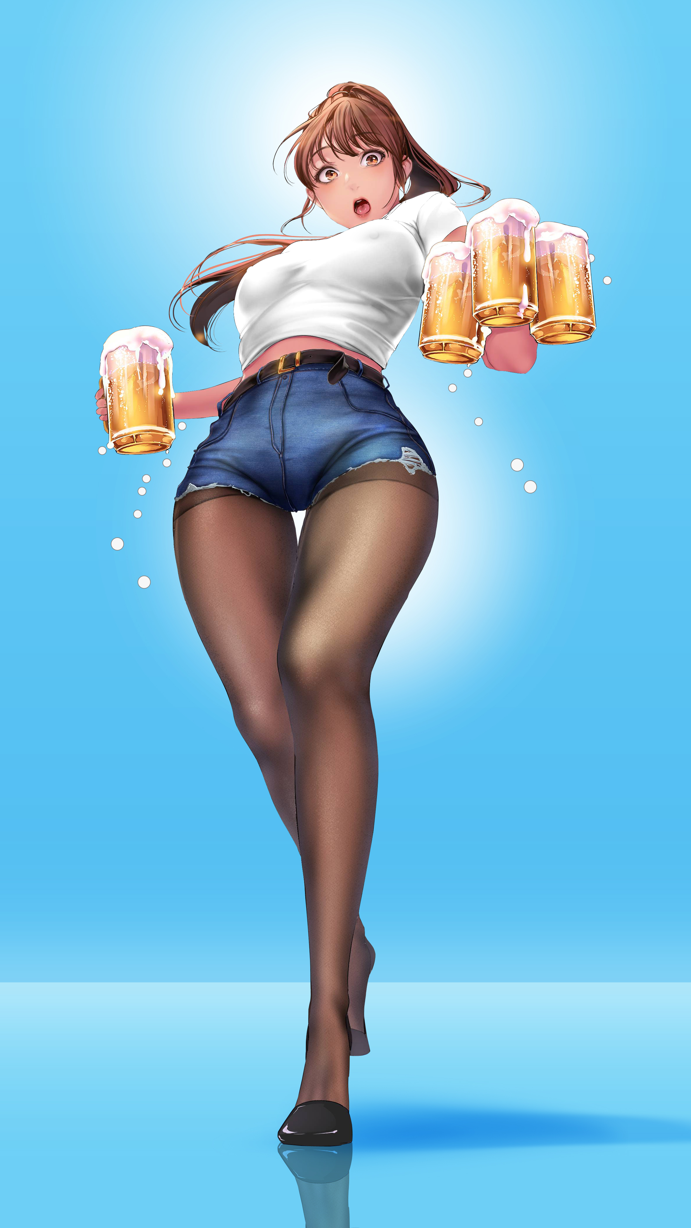 Anime 2363x4200 pantyhose beer anime girls anime A Wonderful New World