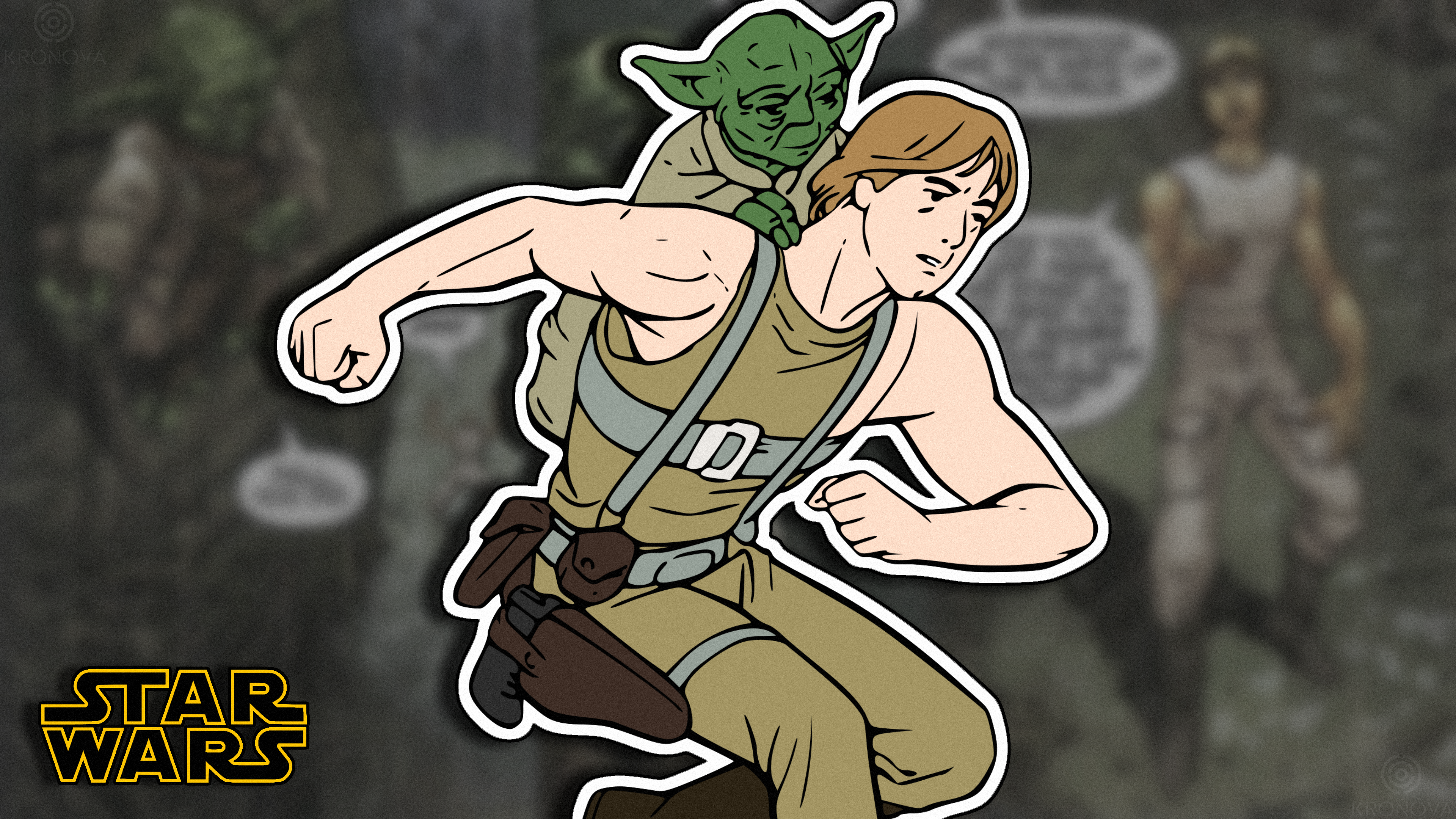 General 3840x2160 Star Wars Dagobah Luke Skywalker Yoda comics stickers movies men