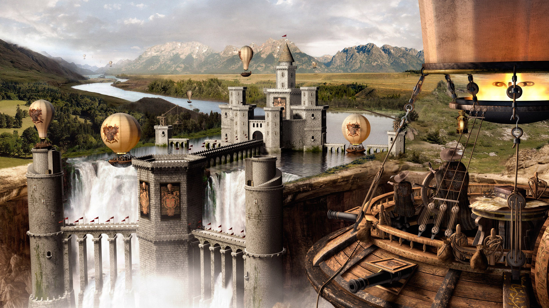 General 1920x1080 fantasy art digital art castle artwork